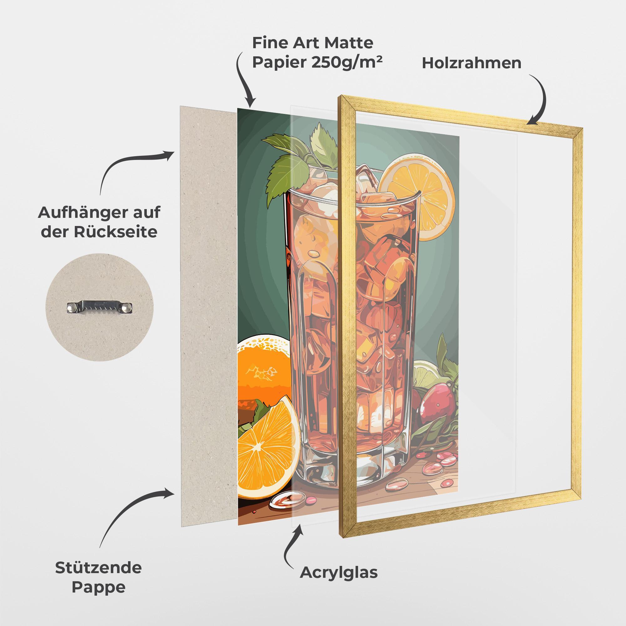 Gerahmte Poster Brown Cocktail mockup 1