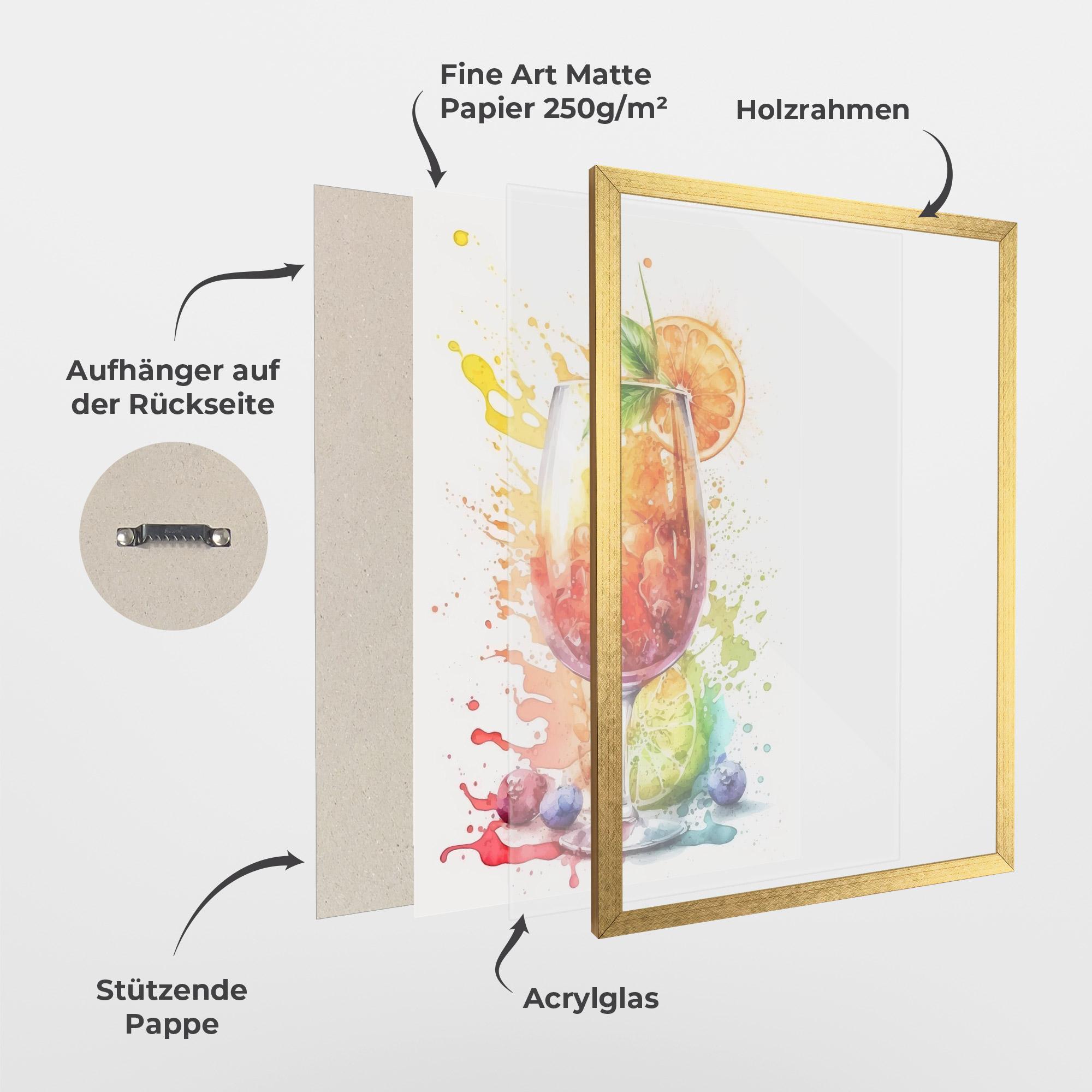 Gerahmte Poster Watercolor Juice mockup 1