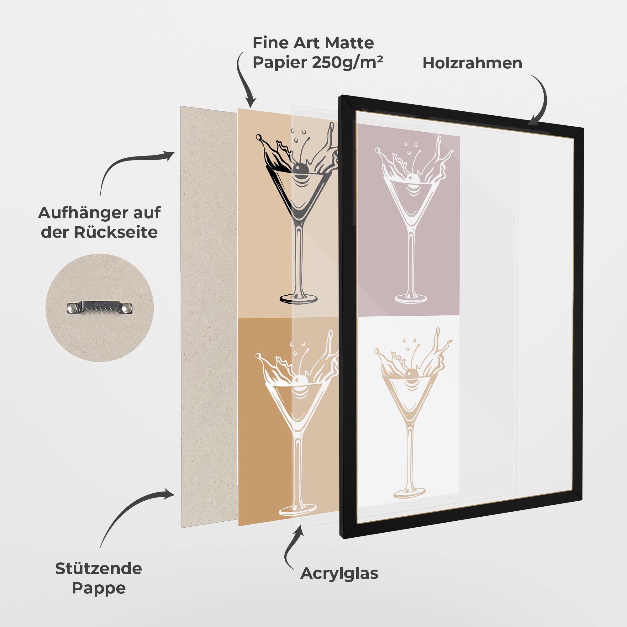 Gerahmte Poster Drinks Mix mockup 1