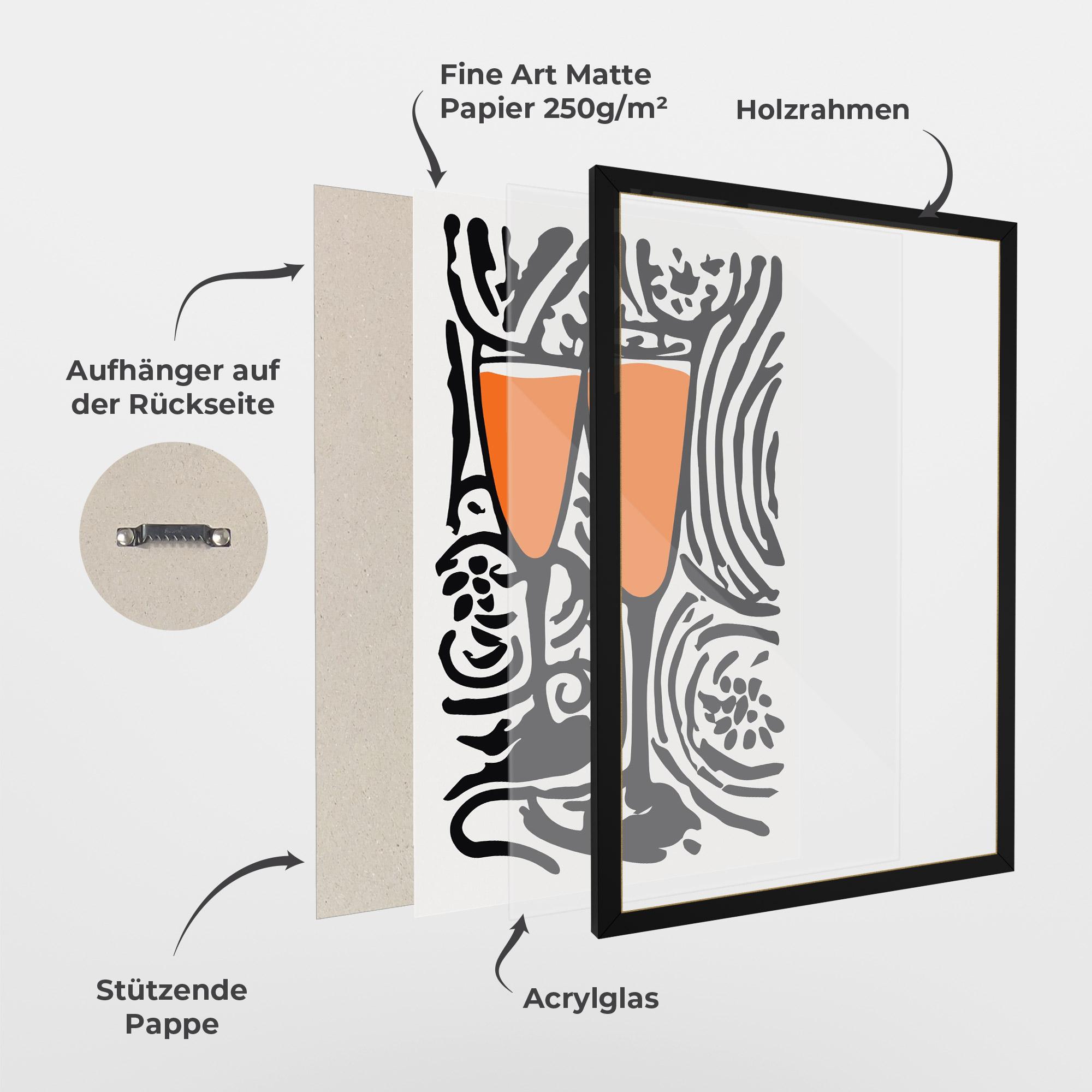 Gerahmte Poster Orange Grey Drink mockup 1