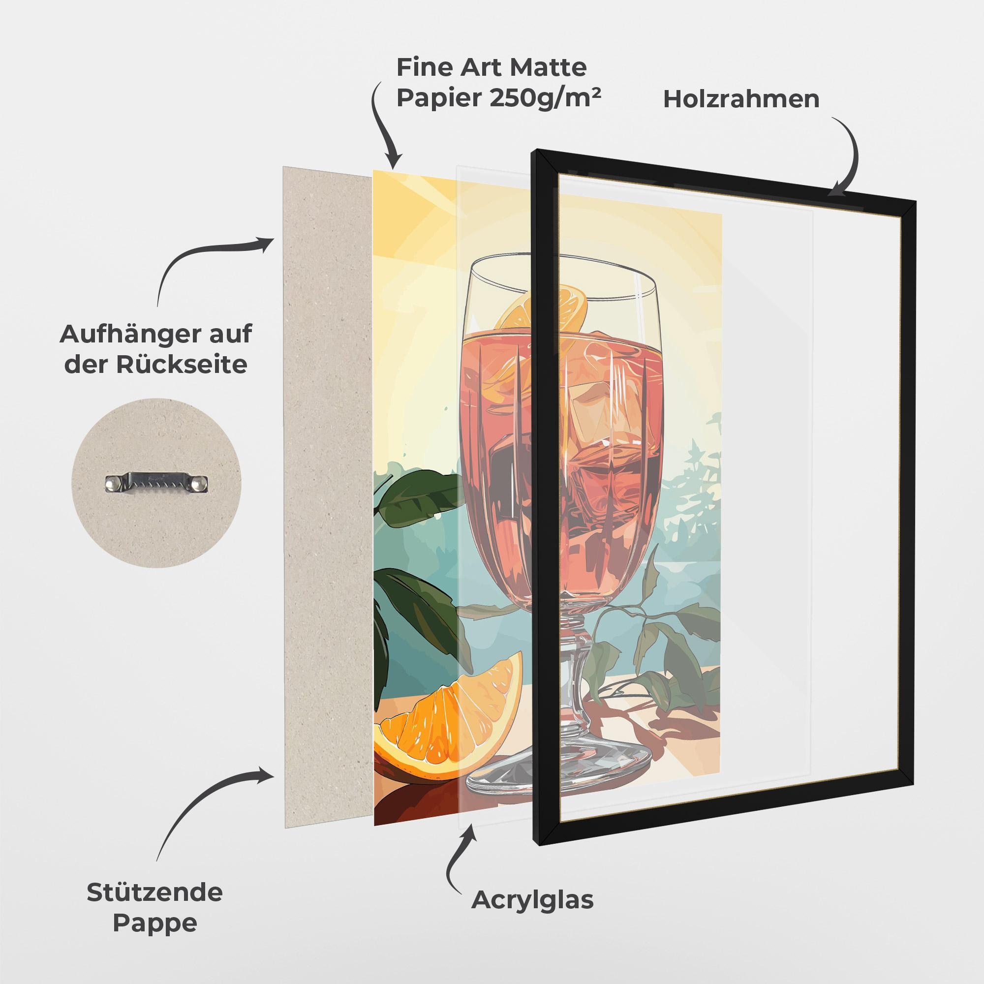 Gerahmte Poster Sunrise Cocktail mockup 1