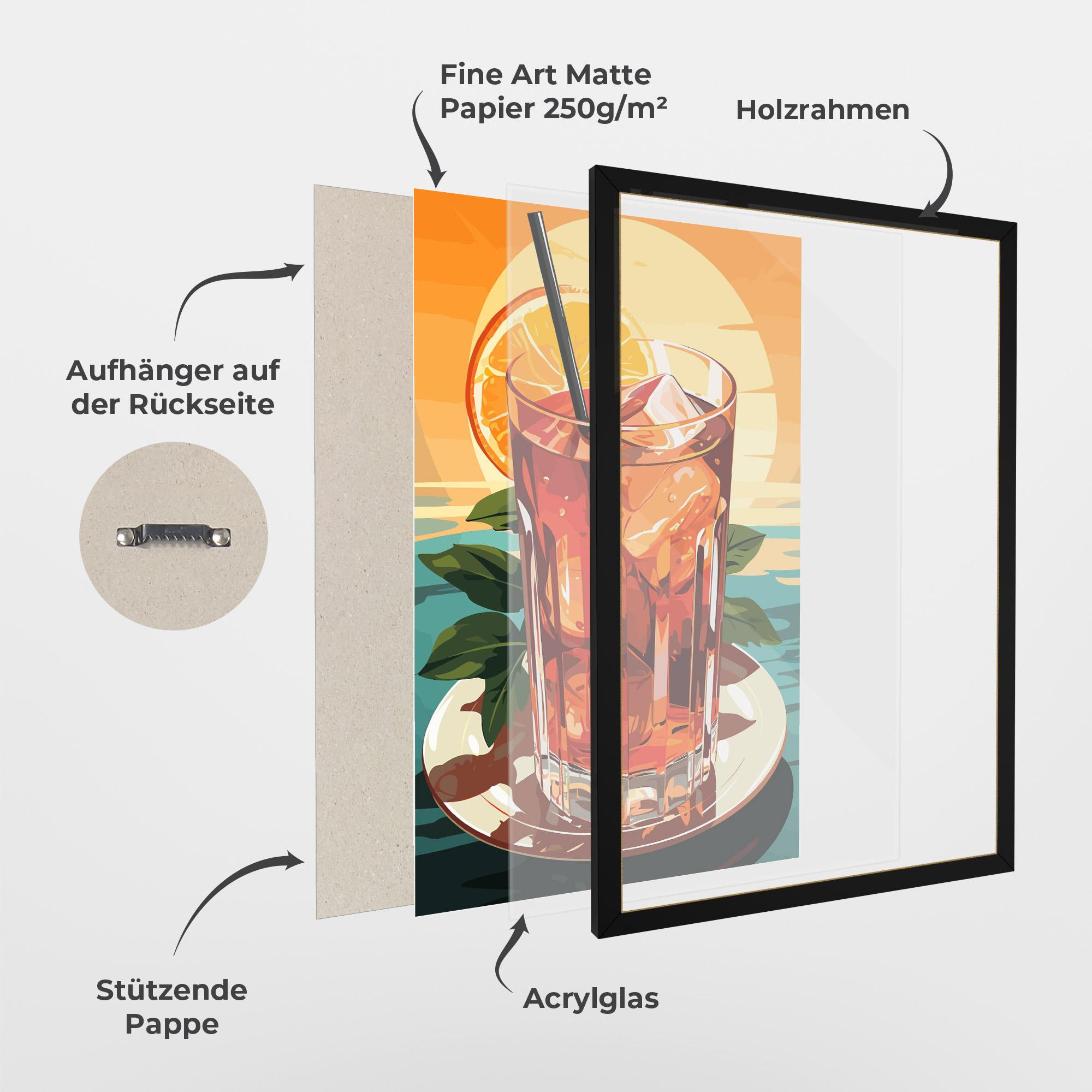 Gerahmte Poster Sunset Cocktail mockup 1