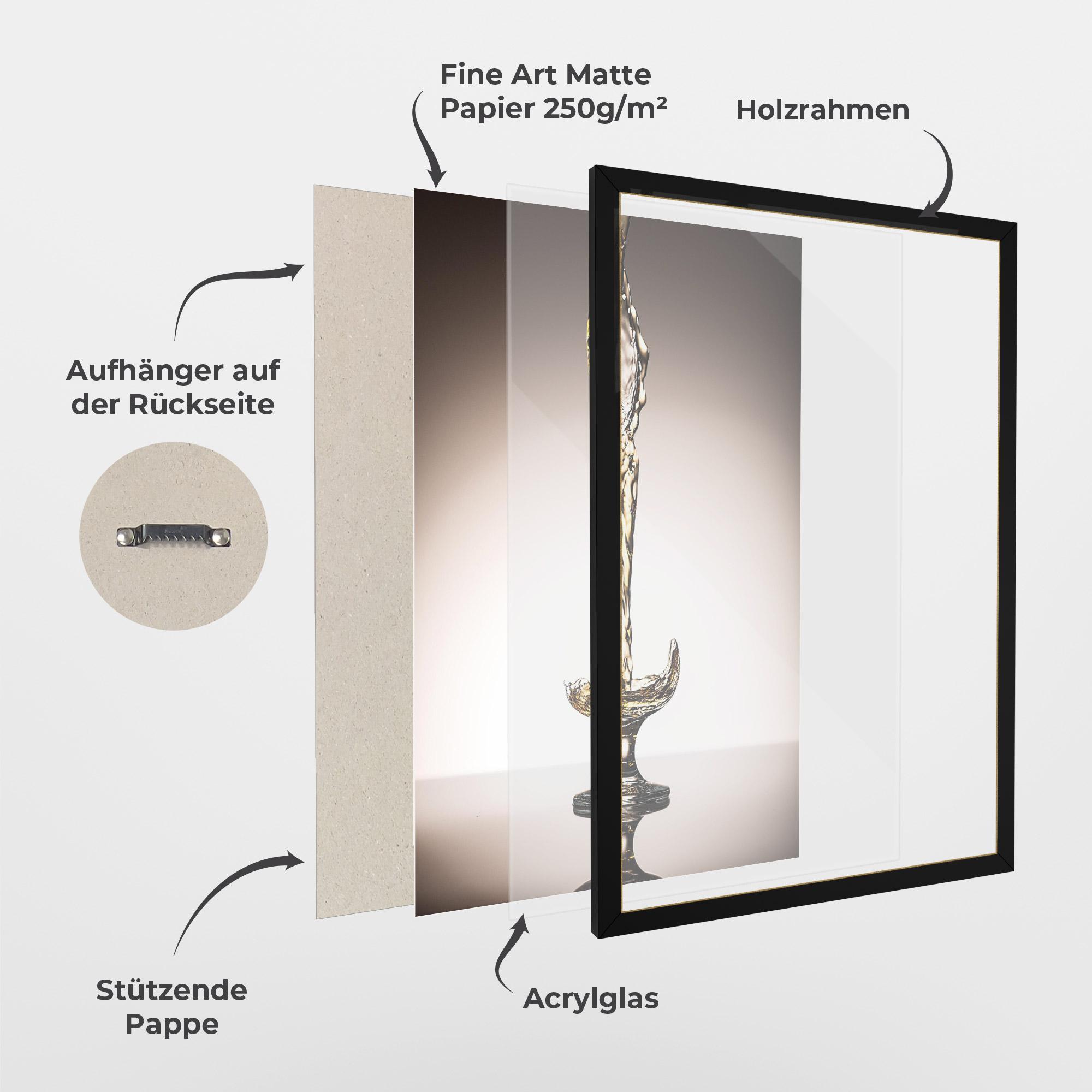 Gerahmte Poster White Wine Splash mockup 1