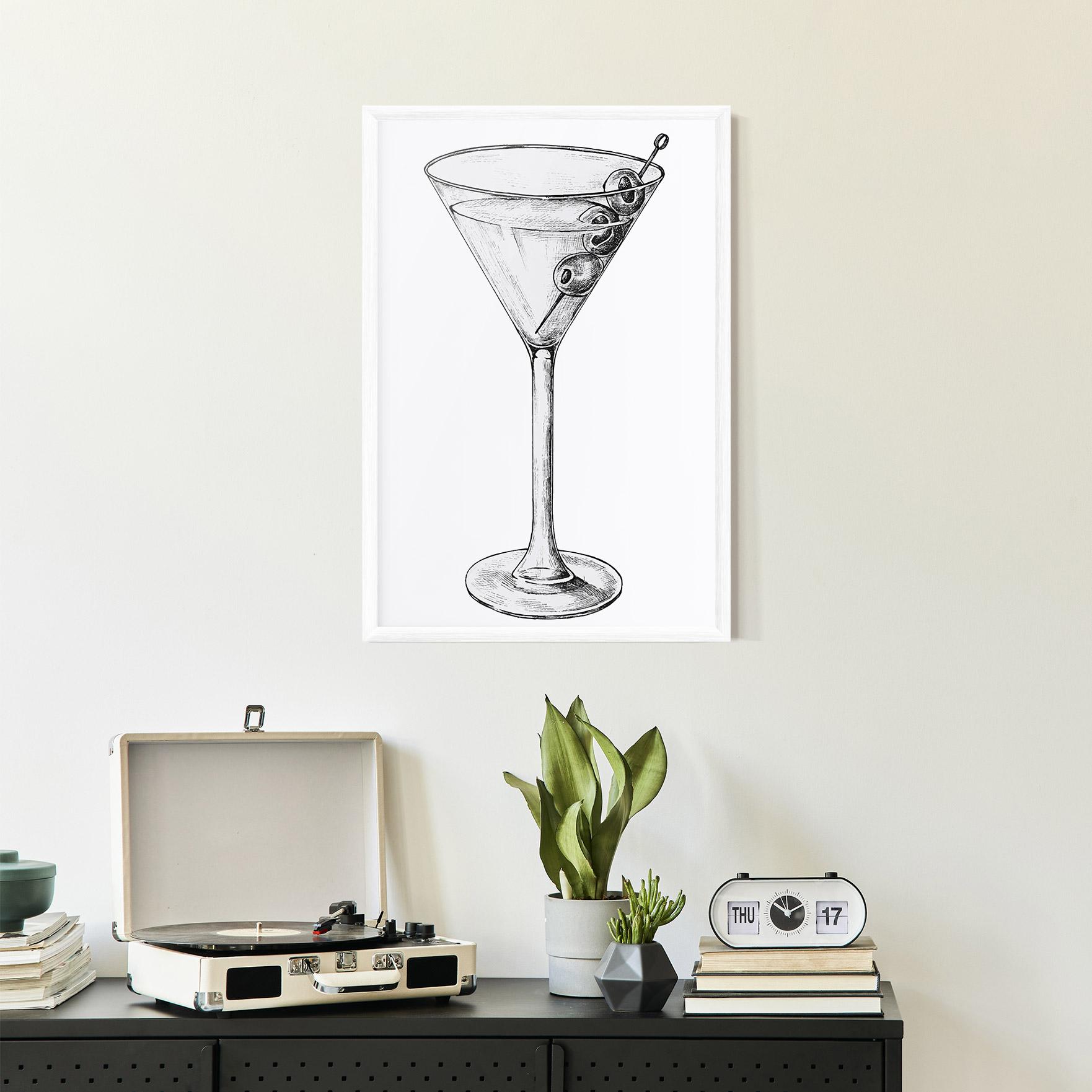 Gerahmte Poster Hand Drawn Glass mockup 2