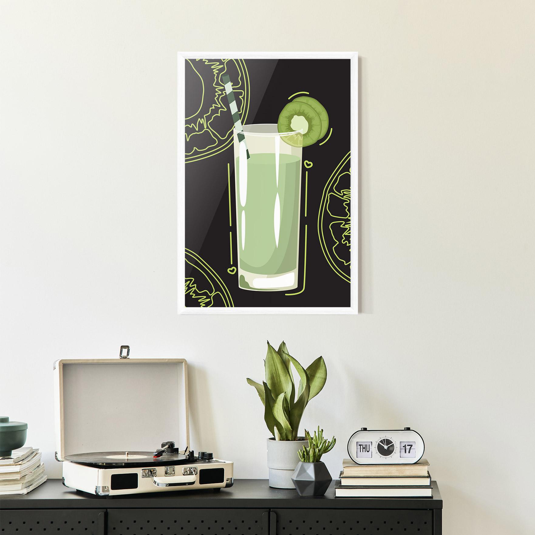 Gerahmte Poster Kiwi Drink mockup 2