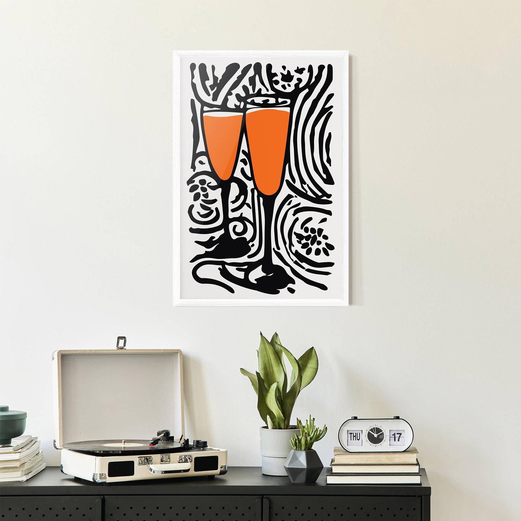 Gerahmte Poster Orange Grey Drink mockup 2