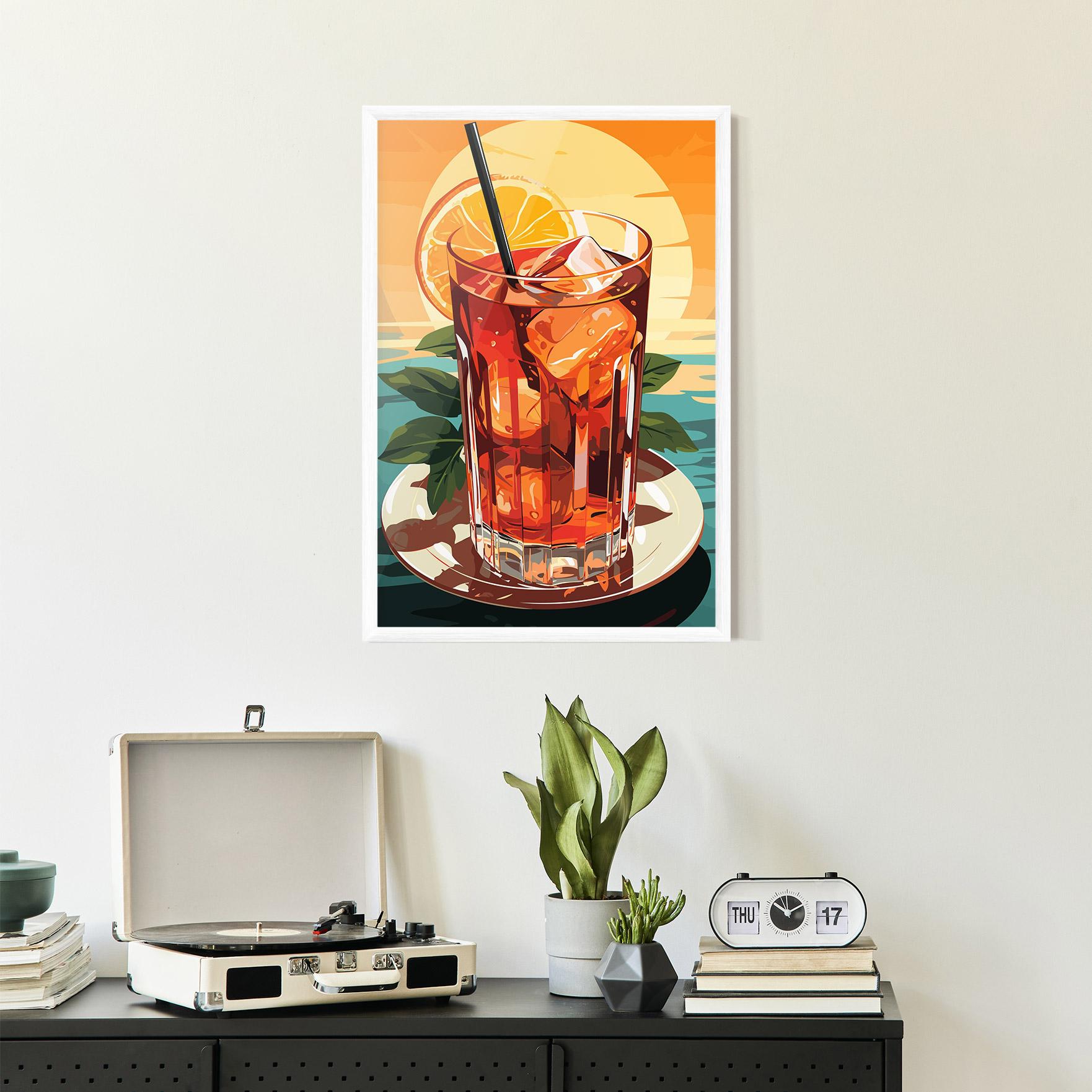 Gerahmte Poster Sunset Cocktail mockup 2