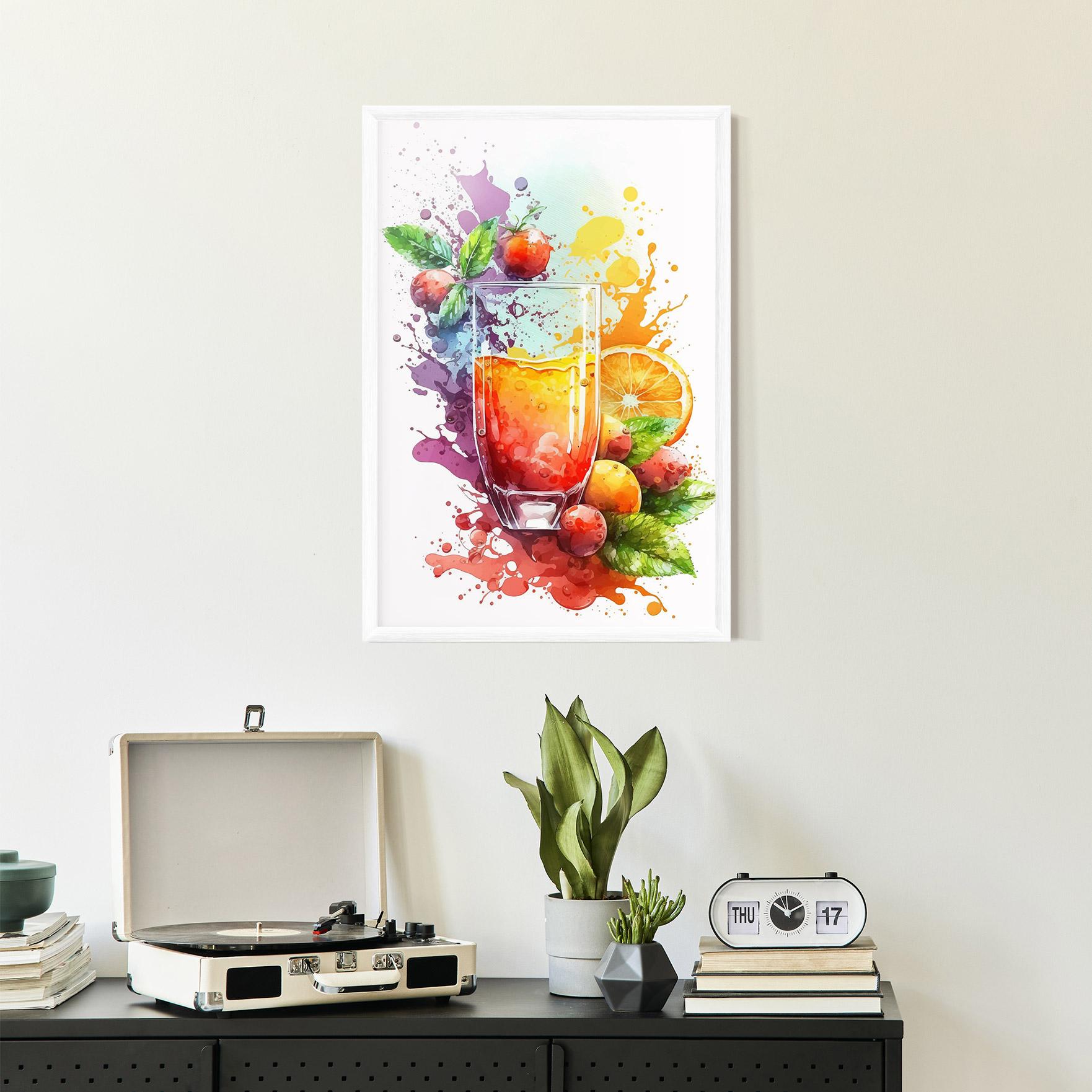 Gerahmte Poster Watercolor Drink mockup 2