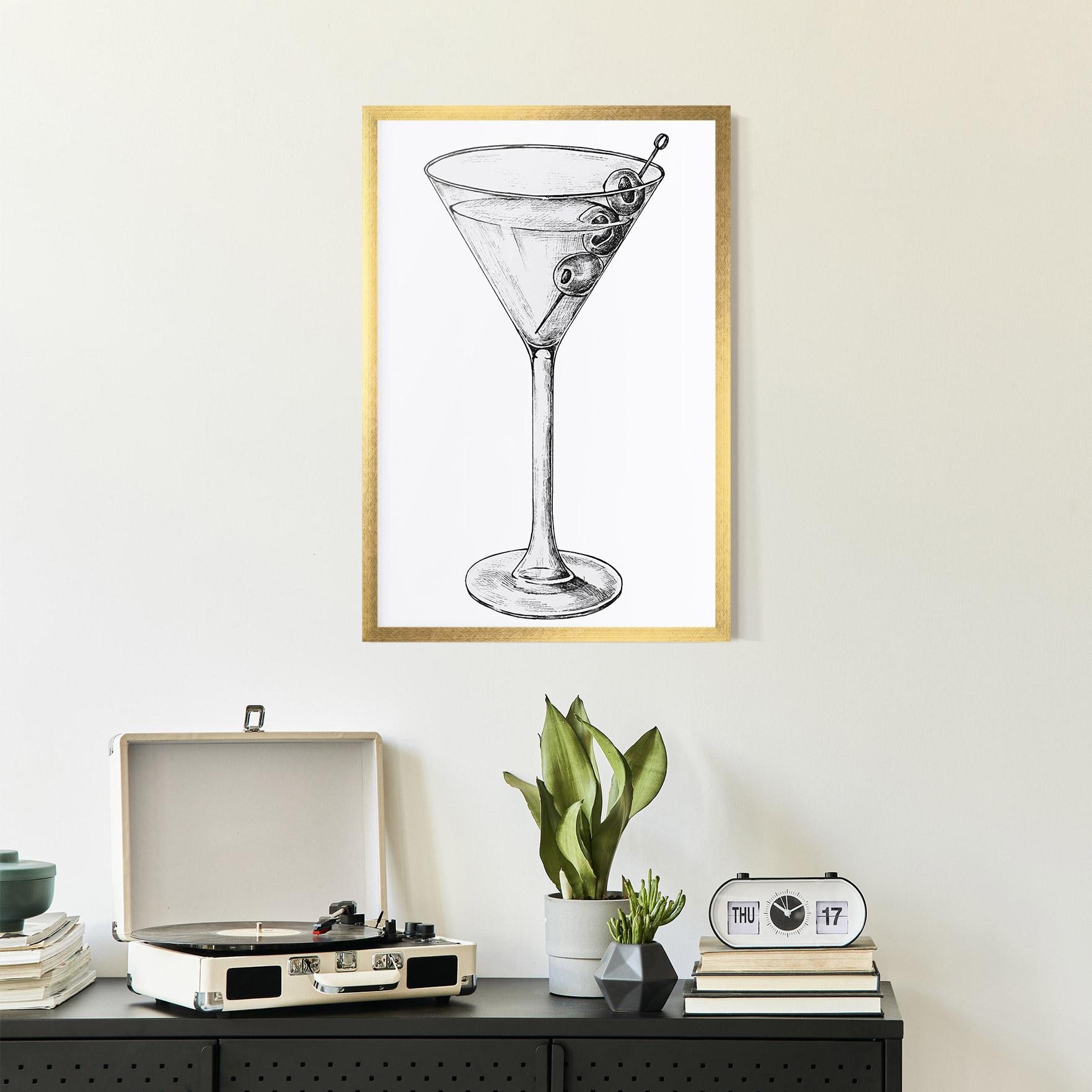 Gerahmte Poster Hand Drawn Glass mockup 2