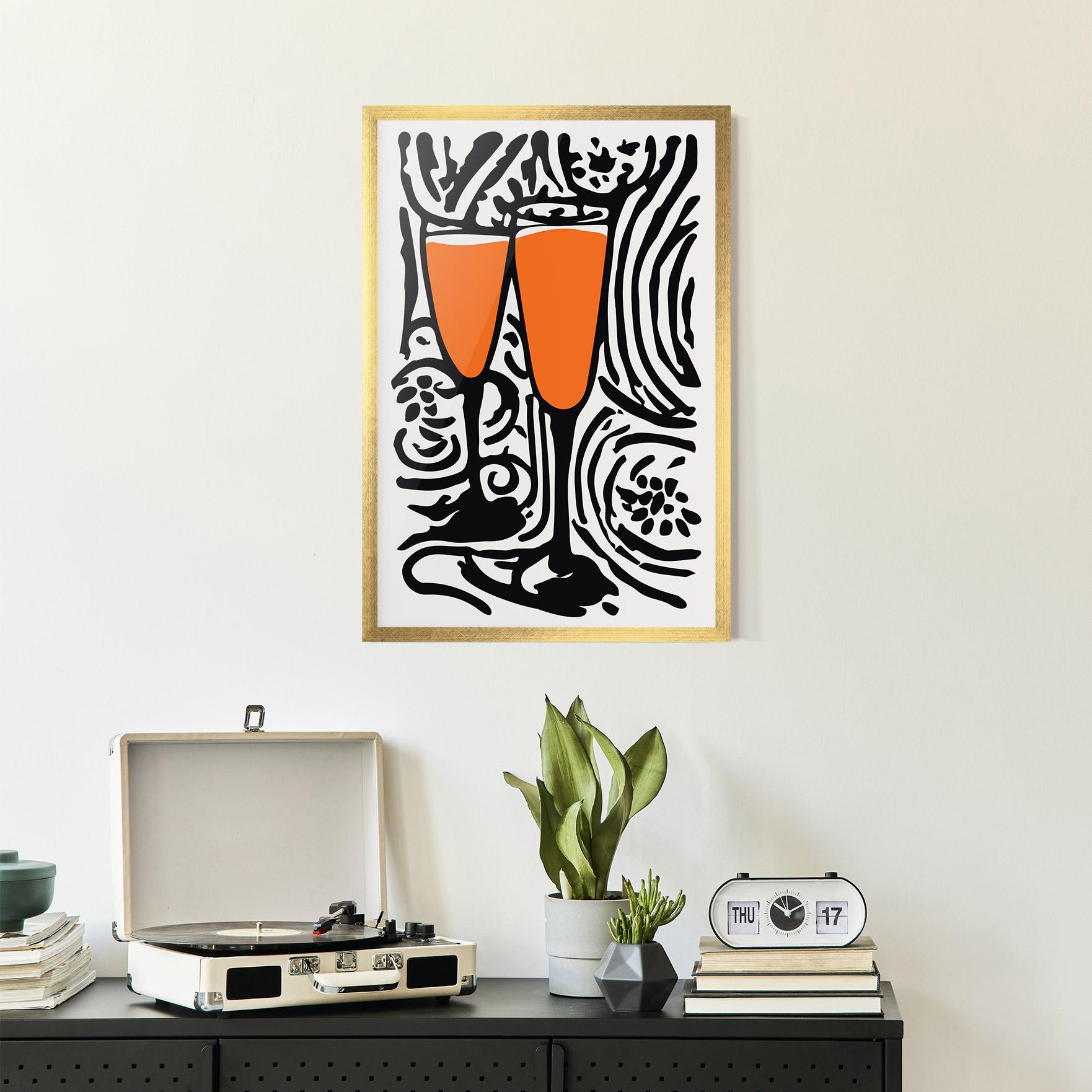 Gerahmte Poster Orange Grey Drink mockup 2