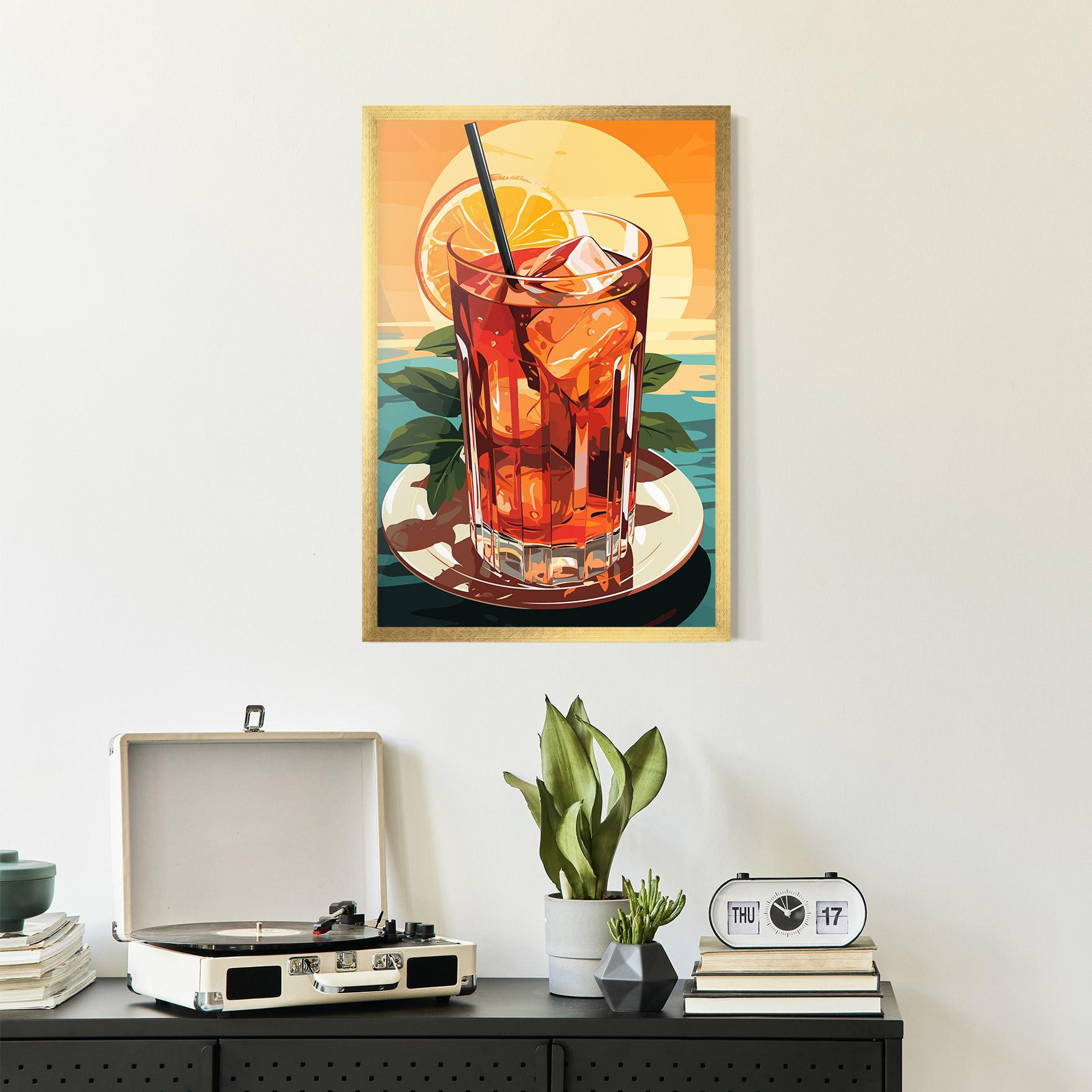 Gerahmte Poster Sunset Cocktail mockup 2