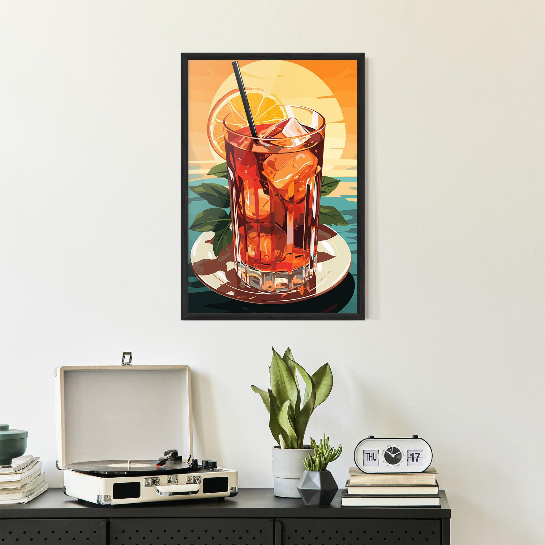 Gerahmte Poster Sunset Cocktail mockup 2