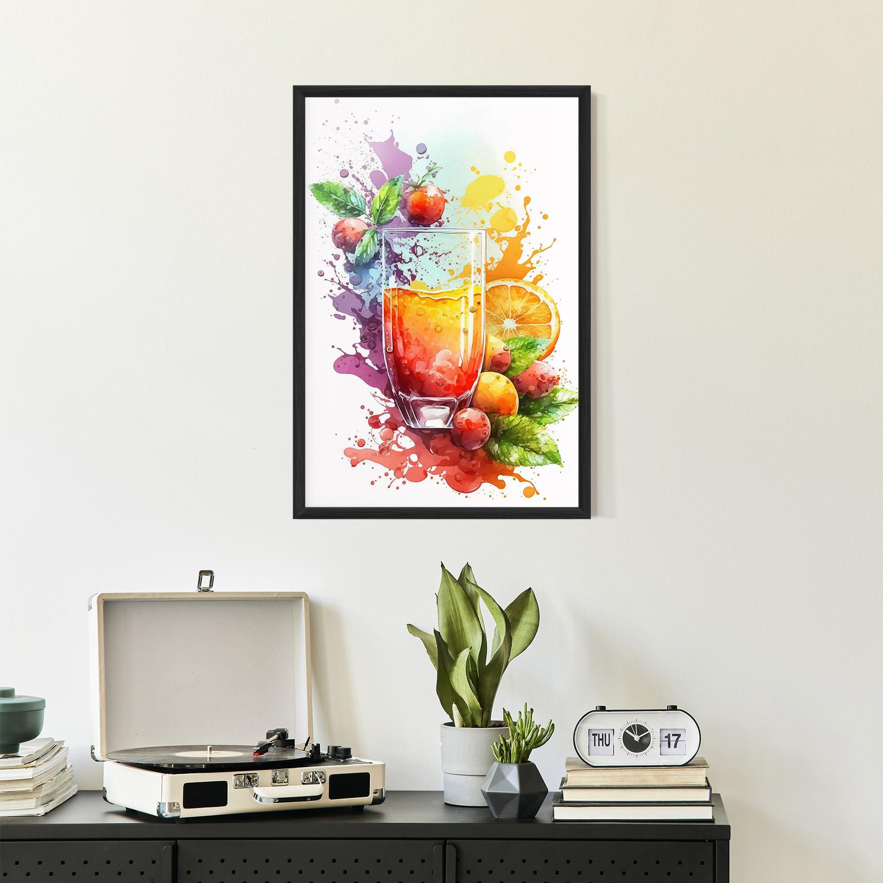 Gerahmte Poster Watercolor Drink mockup 2