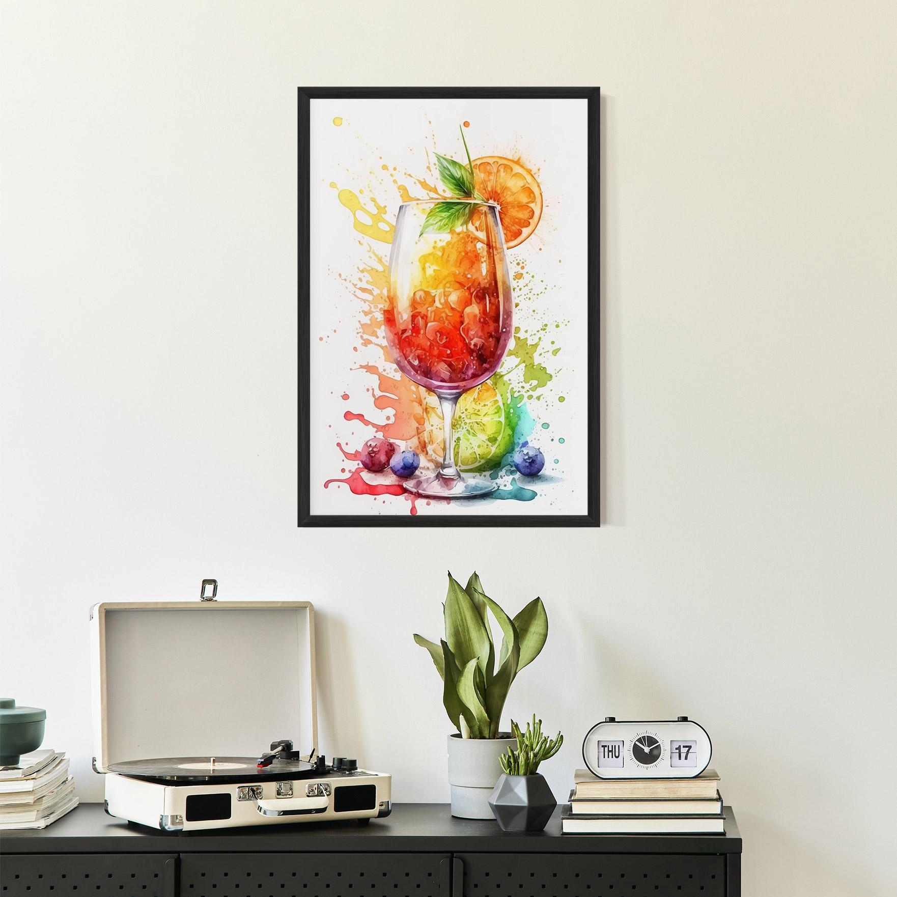 Gerahmte Poster Watercolor Juice mockup 2