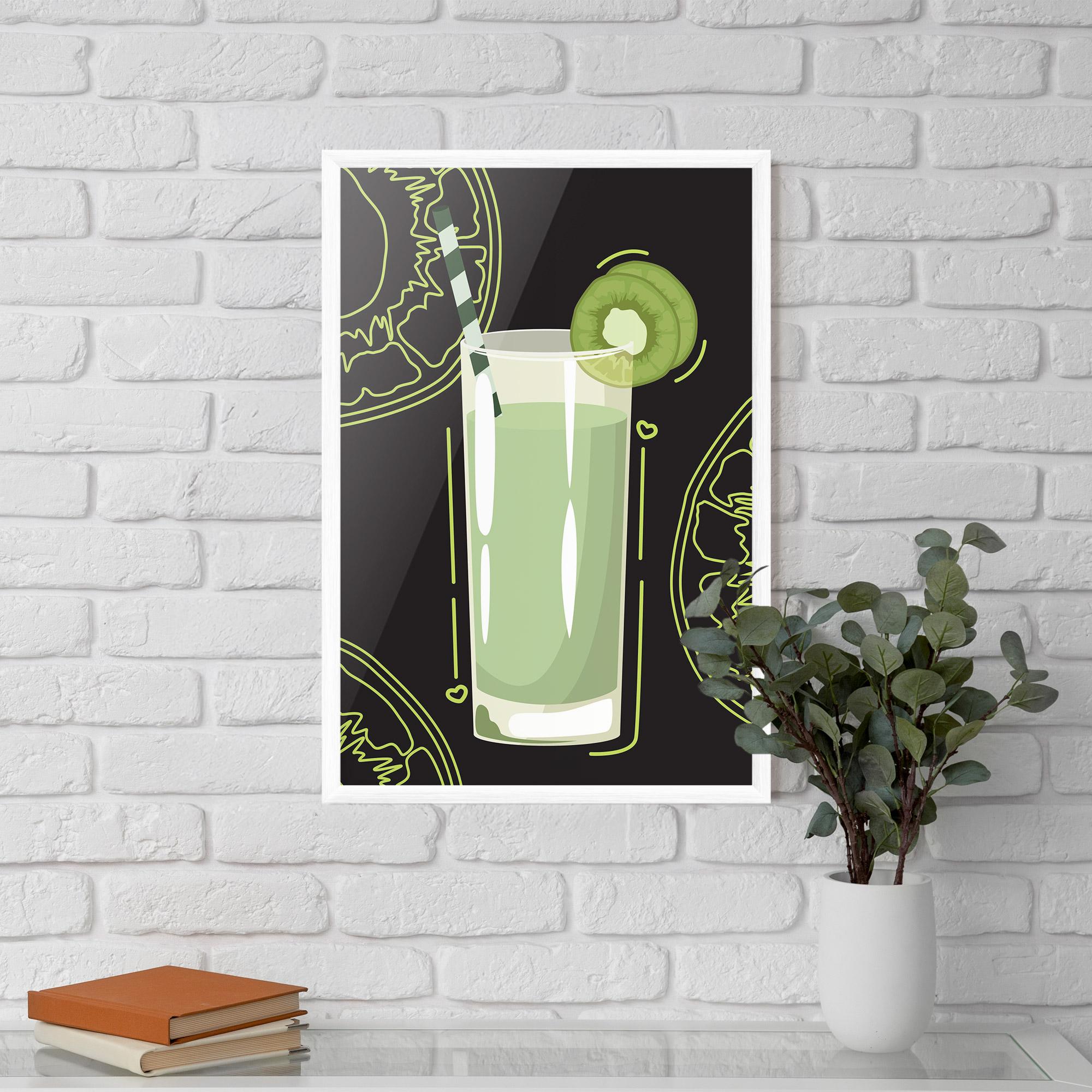 Gerahmte Poster Kiwi Drink mockup 5