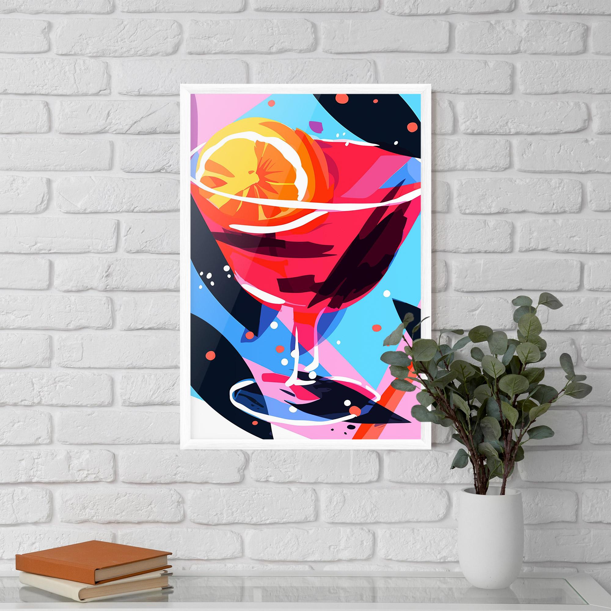 Gerahmte Poster Red Cocktail Art mockup 5