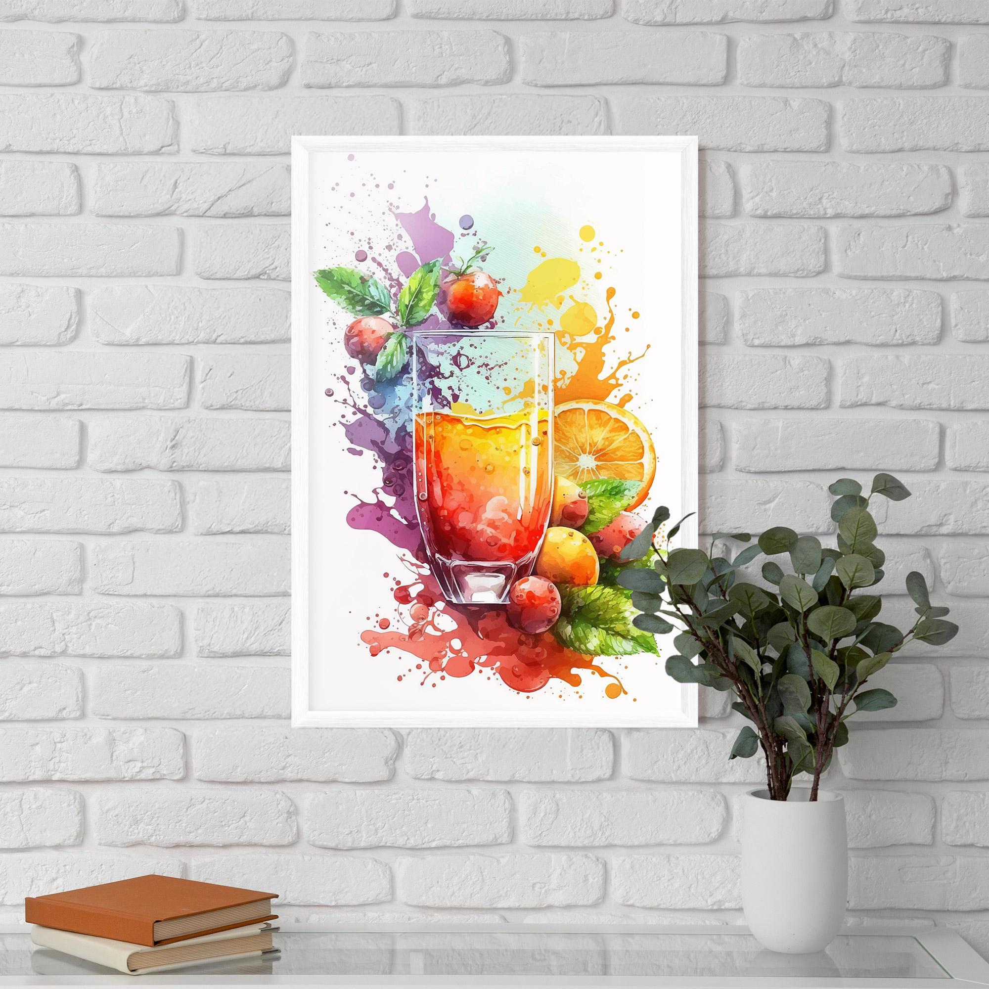 Gerahmte Poster Watercolor Drink mockup 5