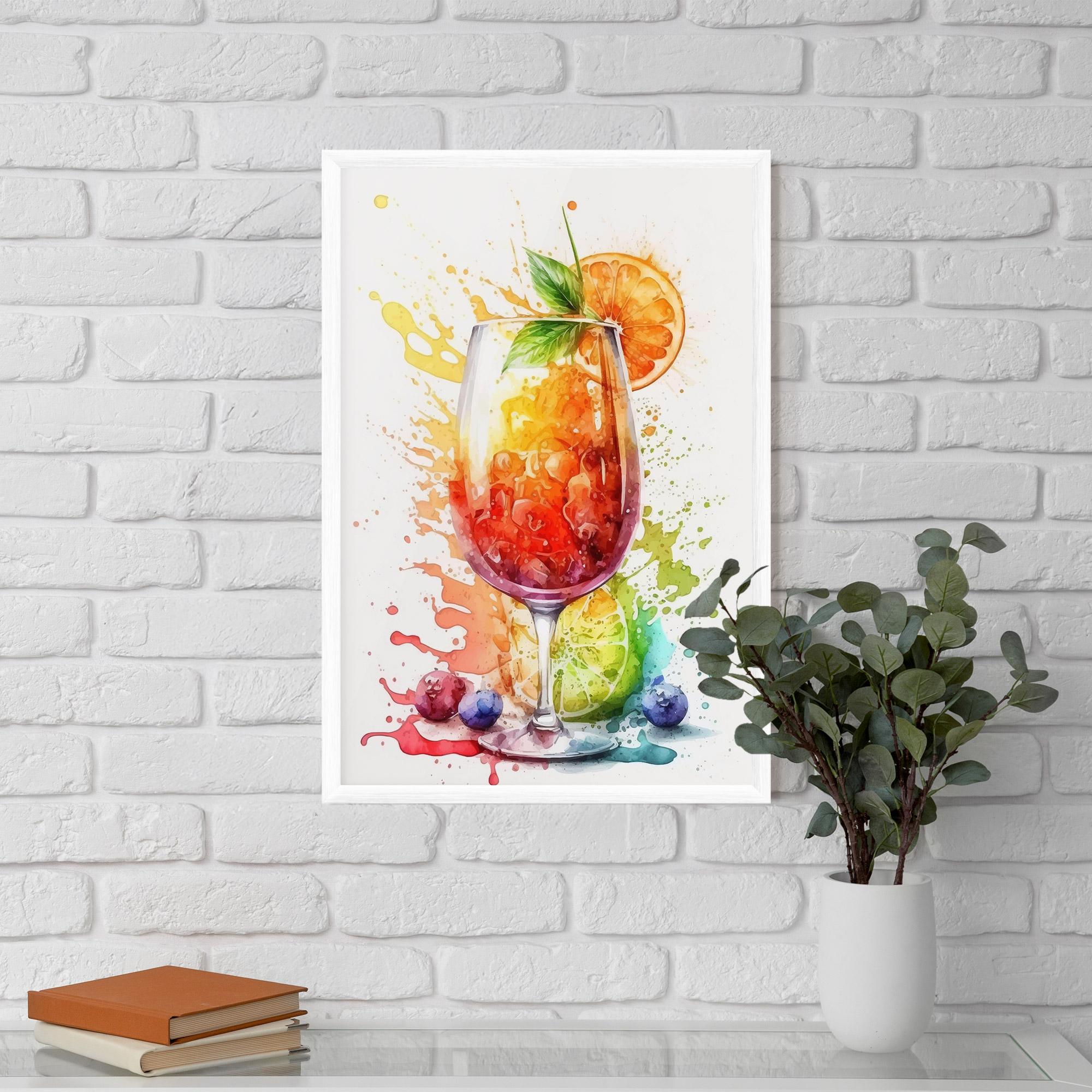 Gerahmte Poster Watercolor Juice mockup 5