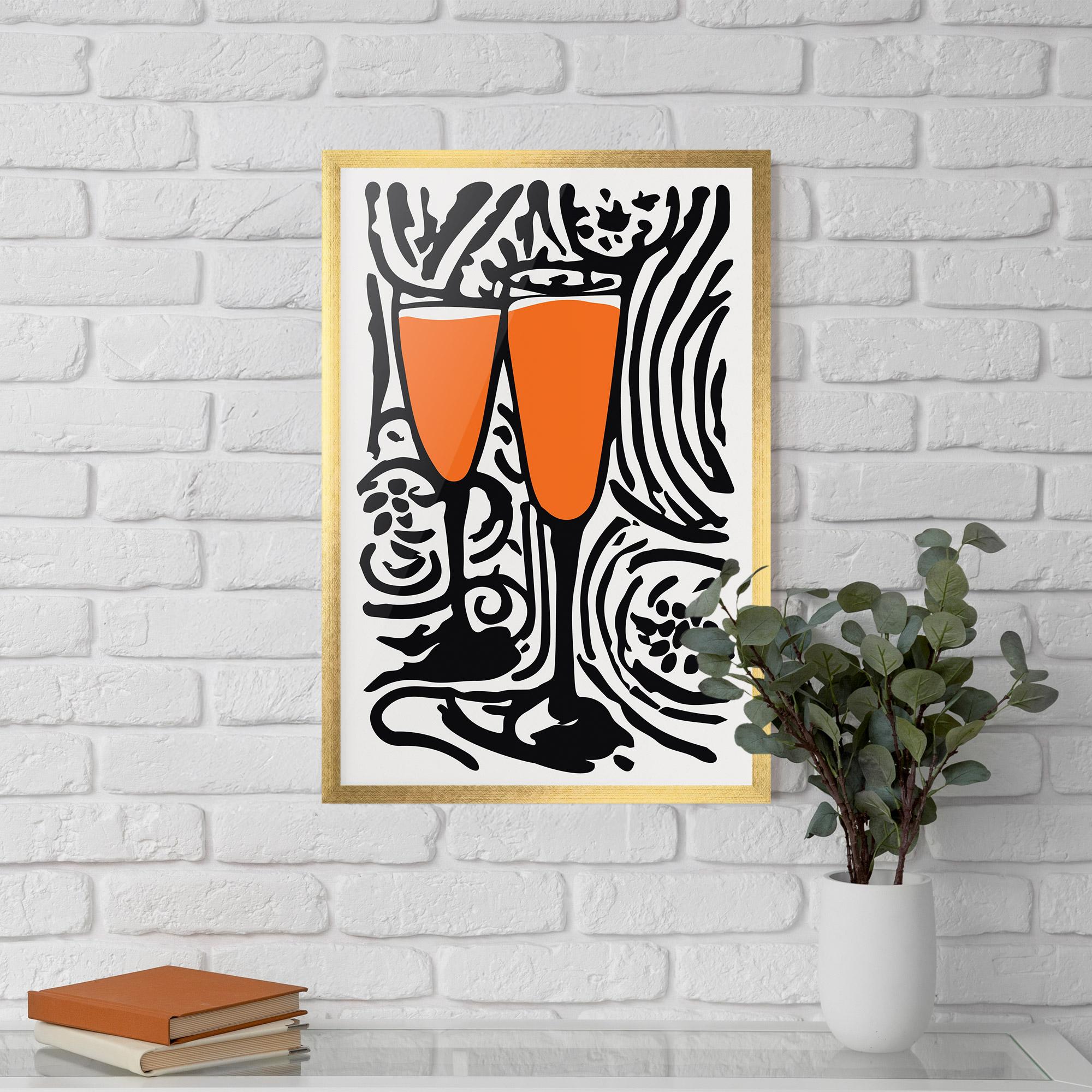 Gerahmte Poster Orange Grey Drink mockup 5