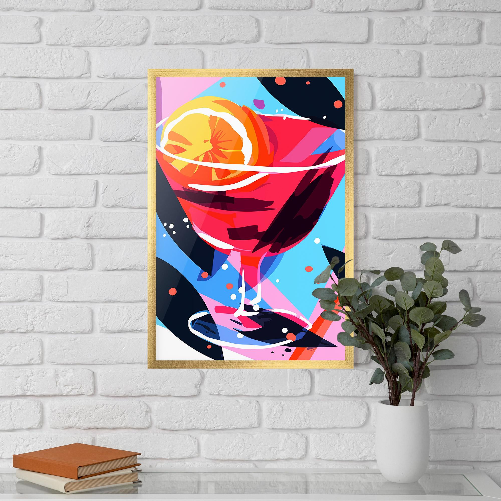 Gerahmte Poster Red Cocktail Art mockup 5