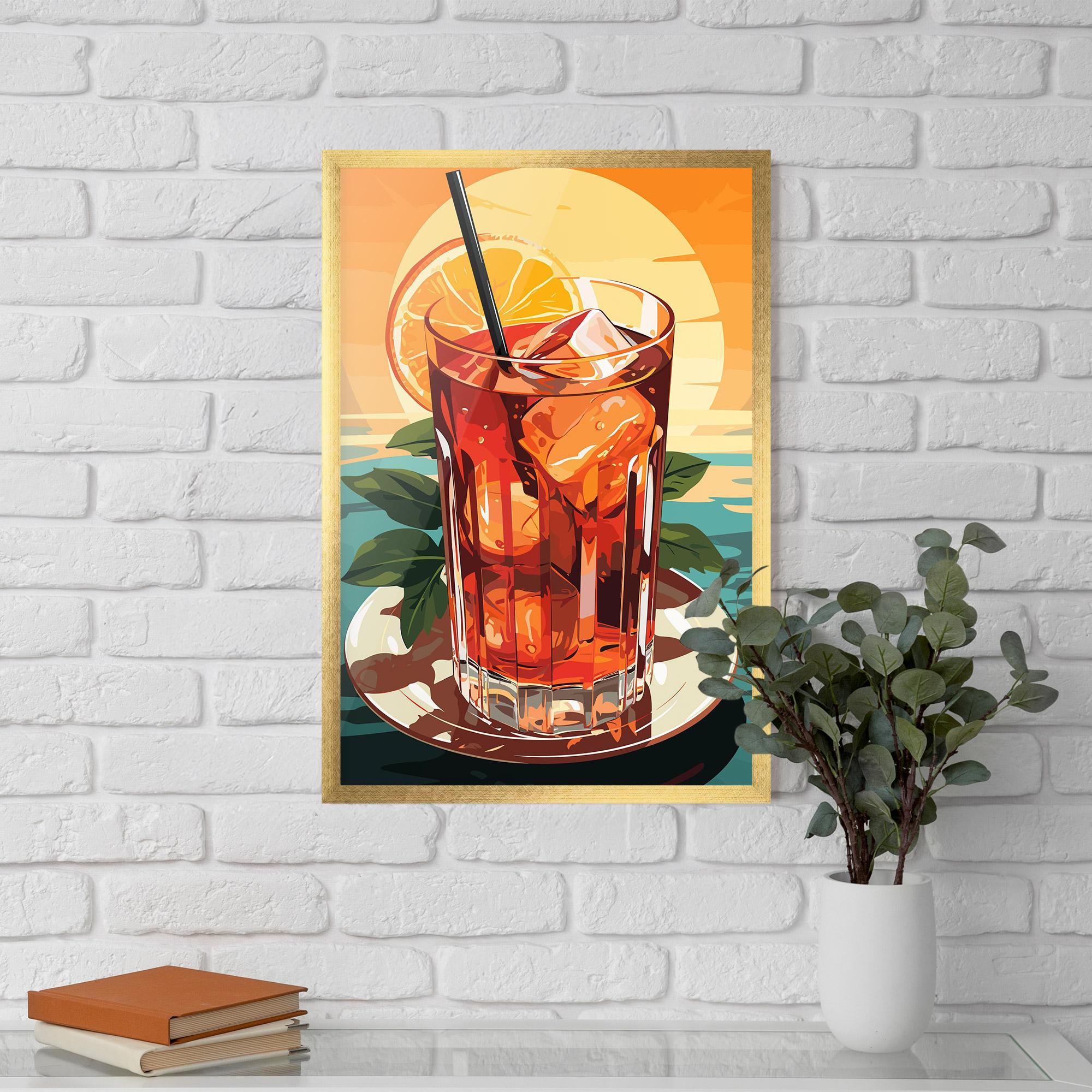 Gerahmte Poster Sunset Cocktail mockup 5