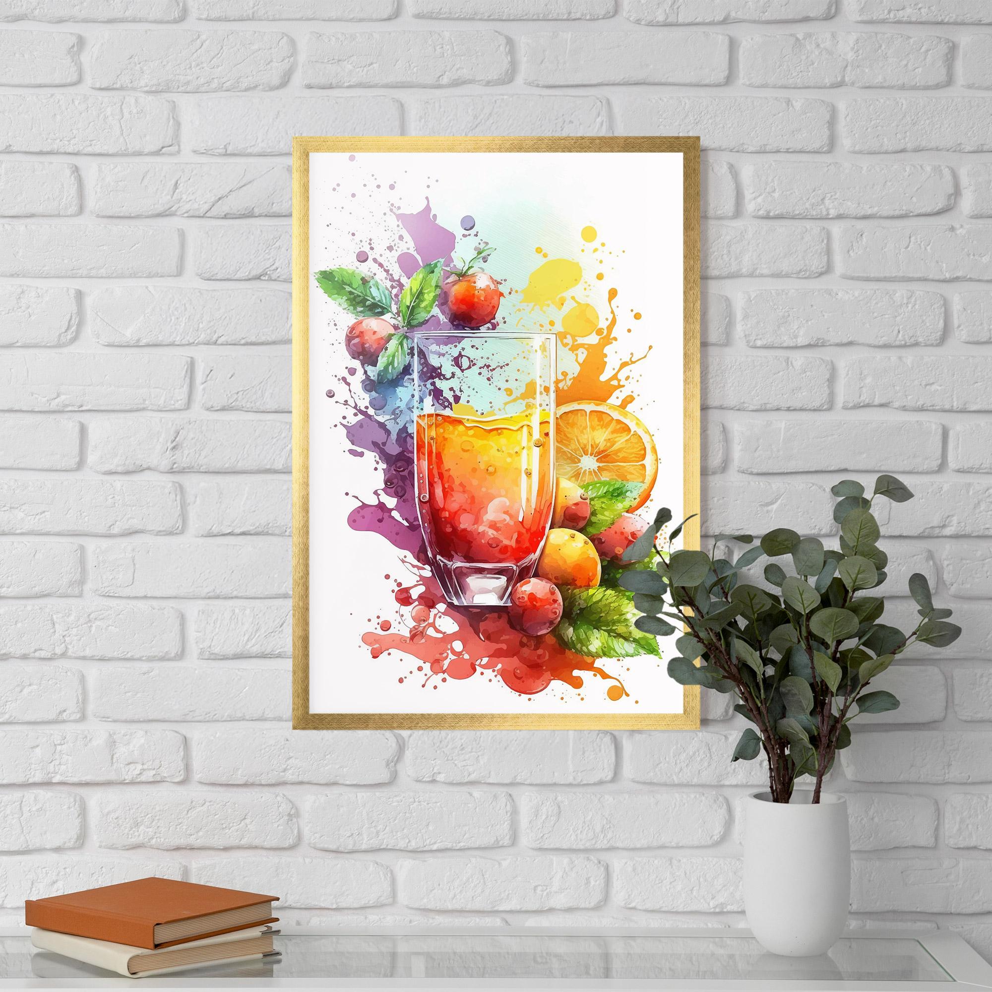 Gerahmte Poster Watercolor Drink mockup 5