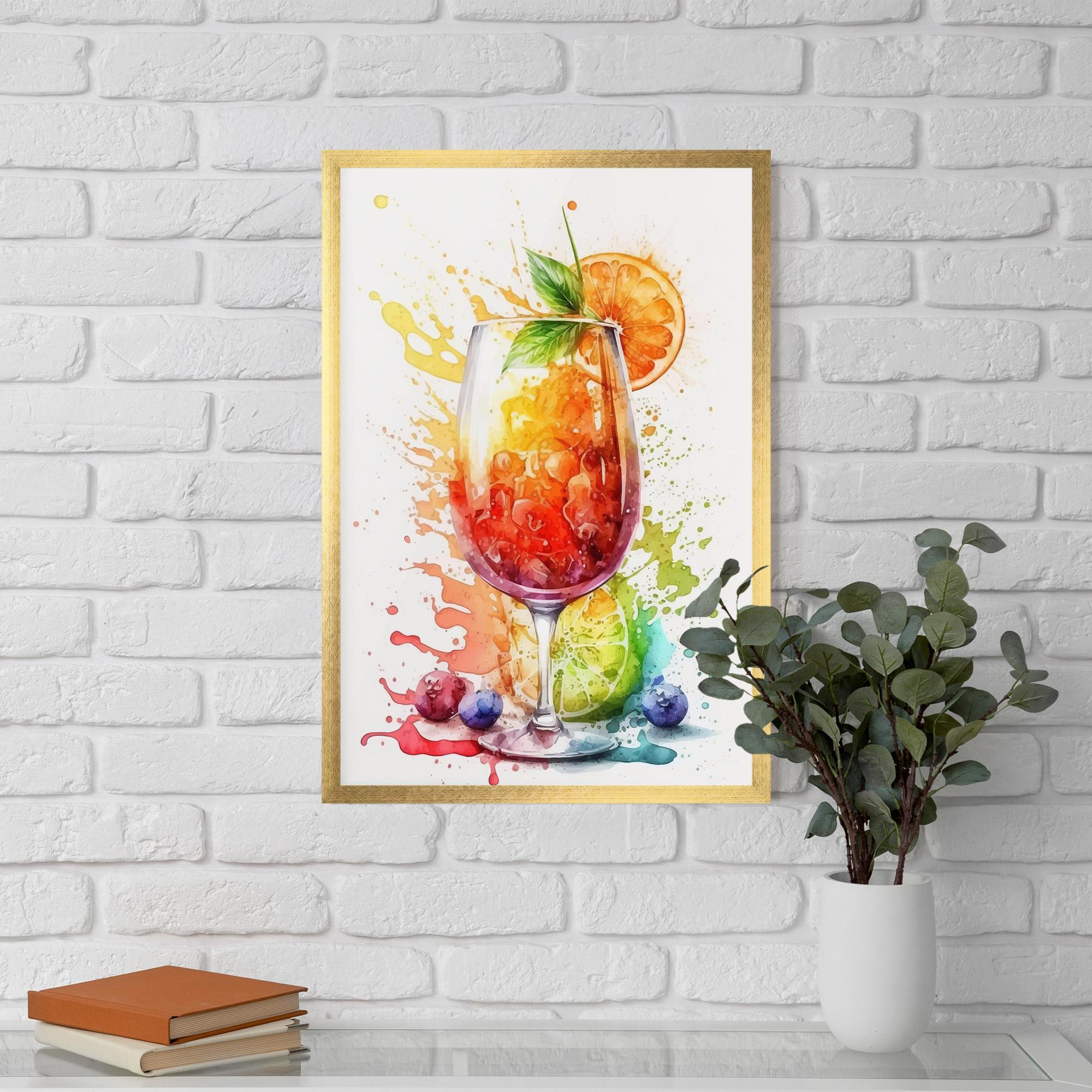 Gerahmte Poster Watercolor Juice mockup 5