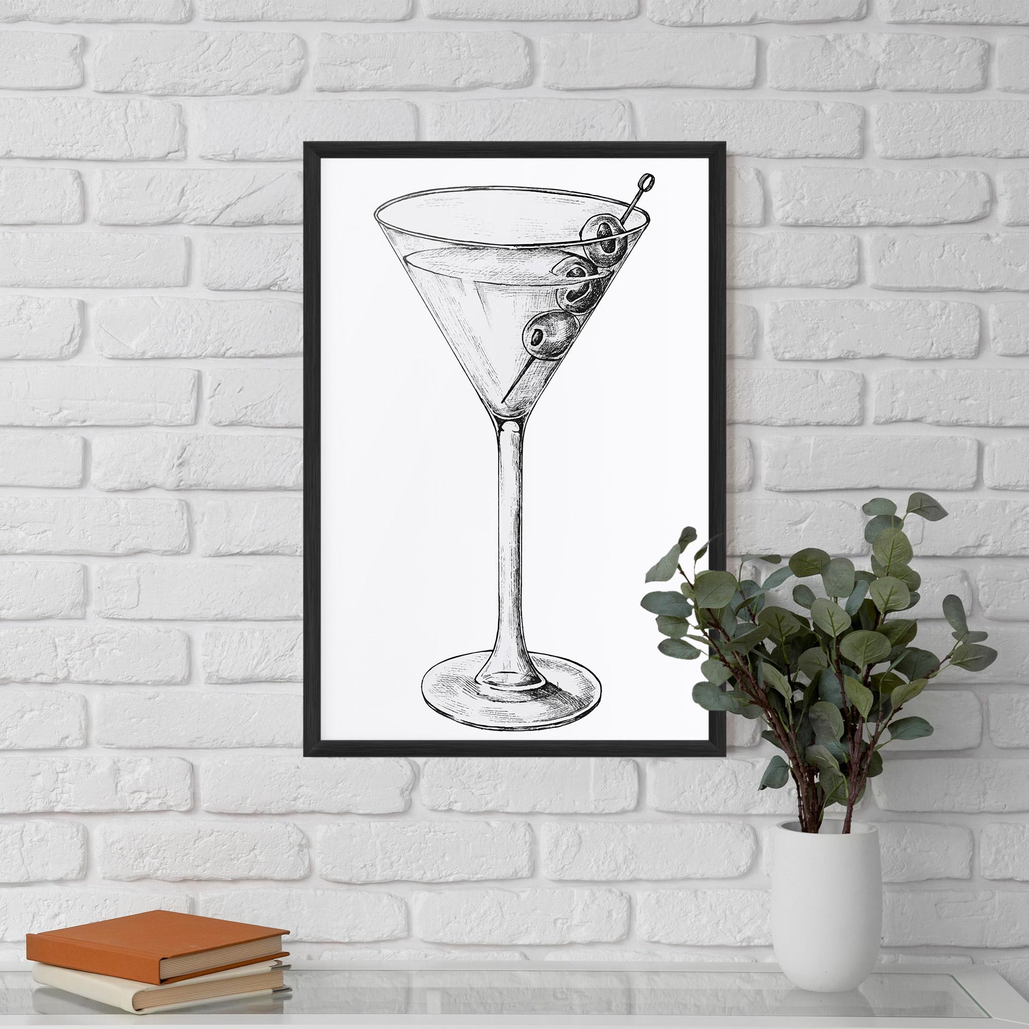 Gerahmte Poster Hand Drawn Glass mockup 5
