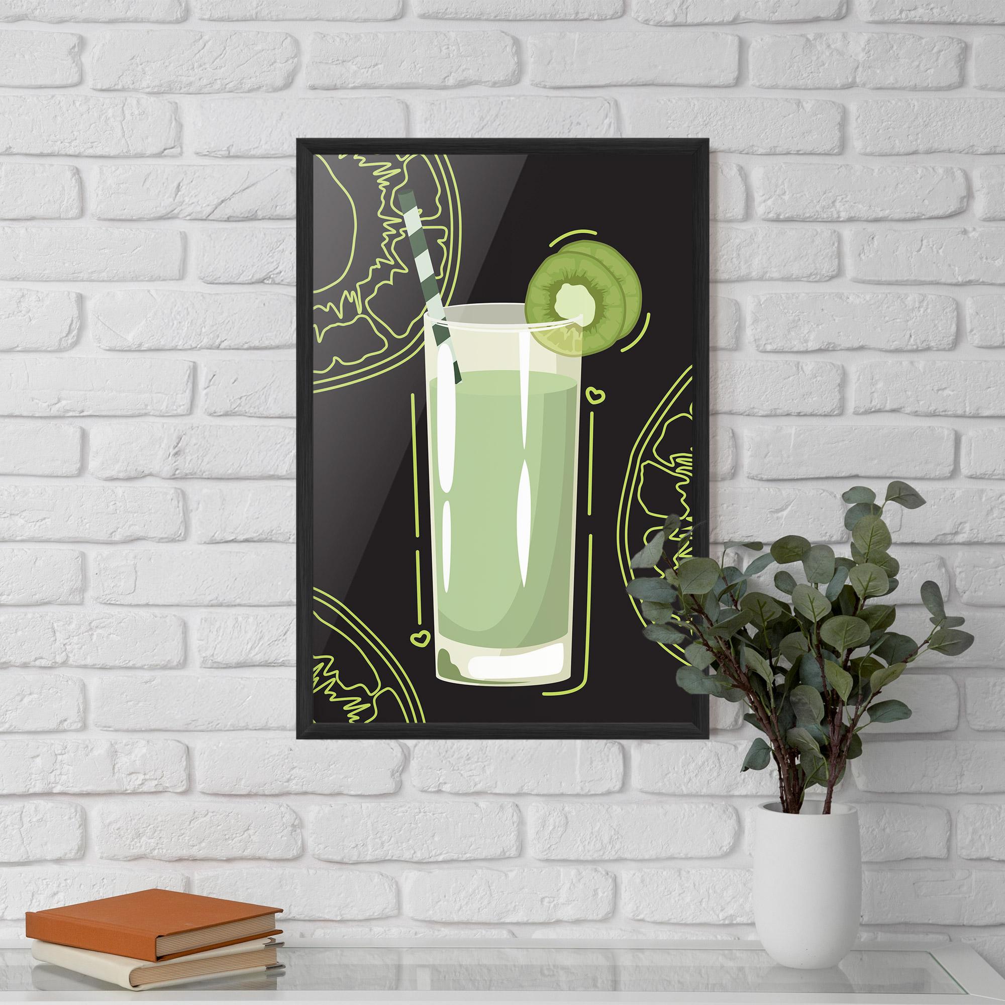 Gerahmte Poster Kiwi Drink mockup 5