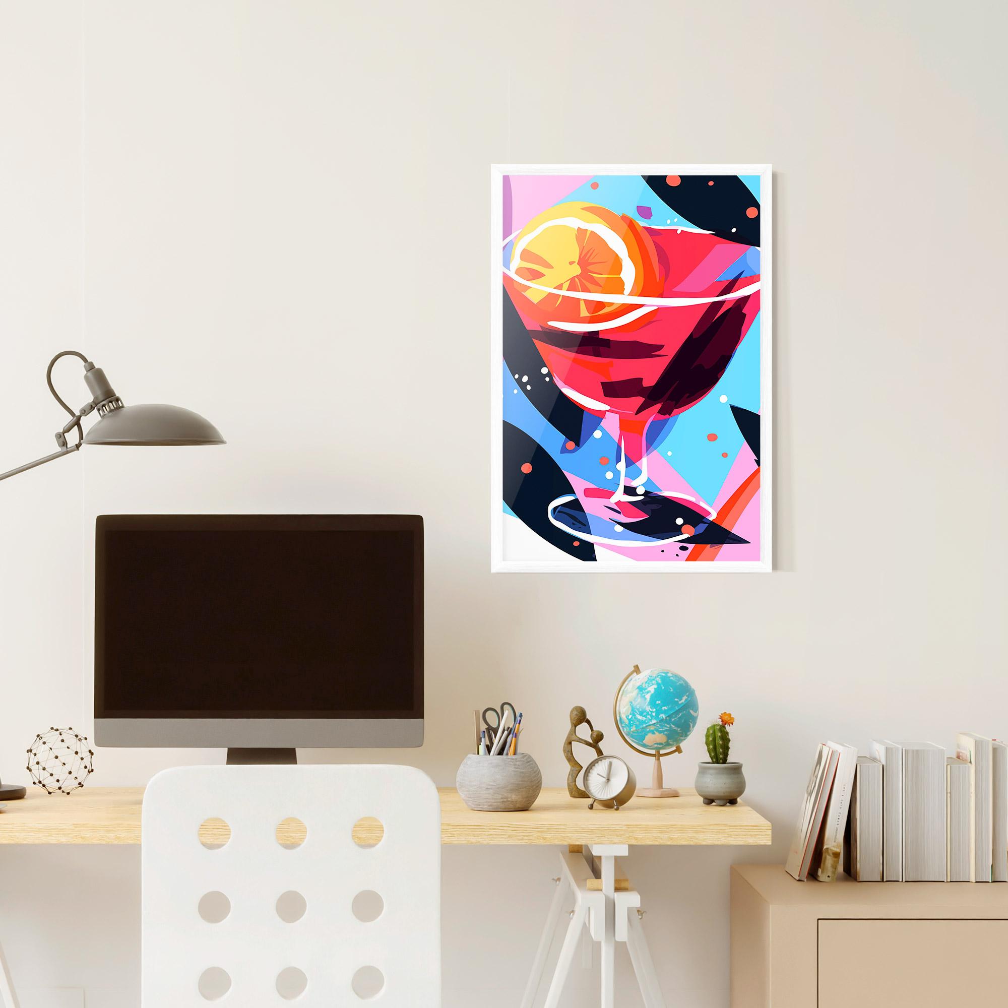 Gerahmte Poster Red Cocktail Art mockup 6