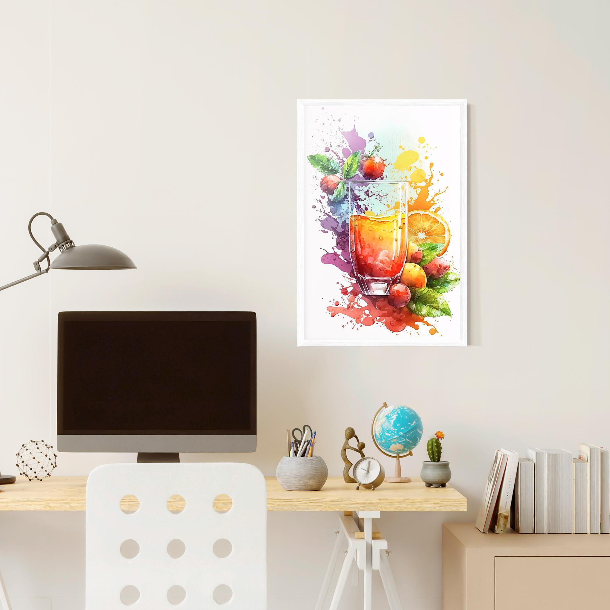 Gerahmte Poster Watercolor Drink mockup 6