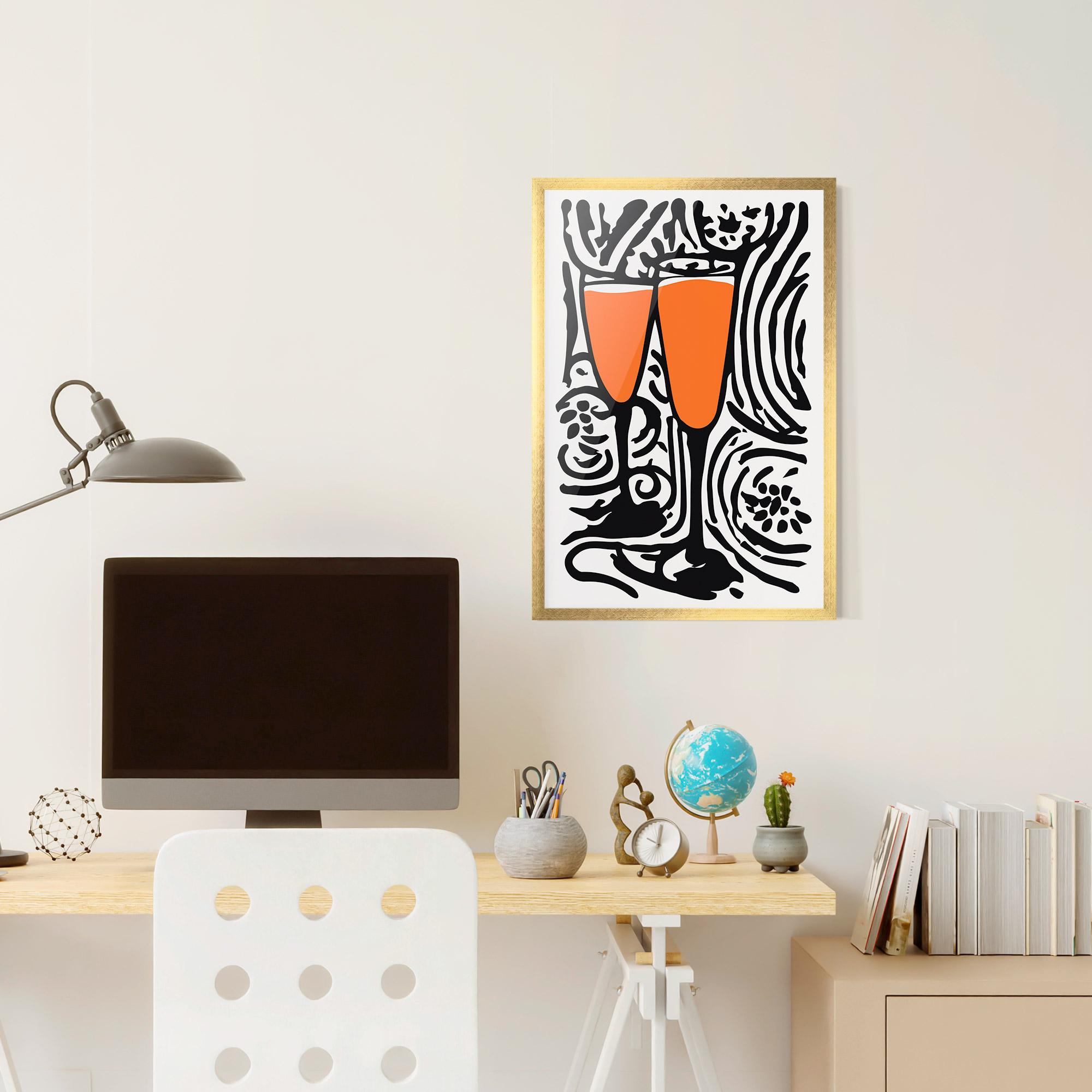 Gerahmte Poster Orange Grey Drink mockup 6
