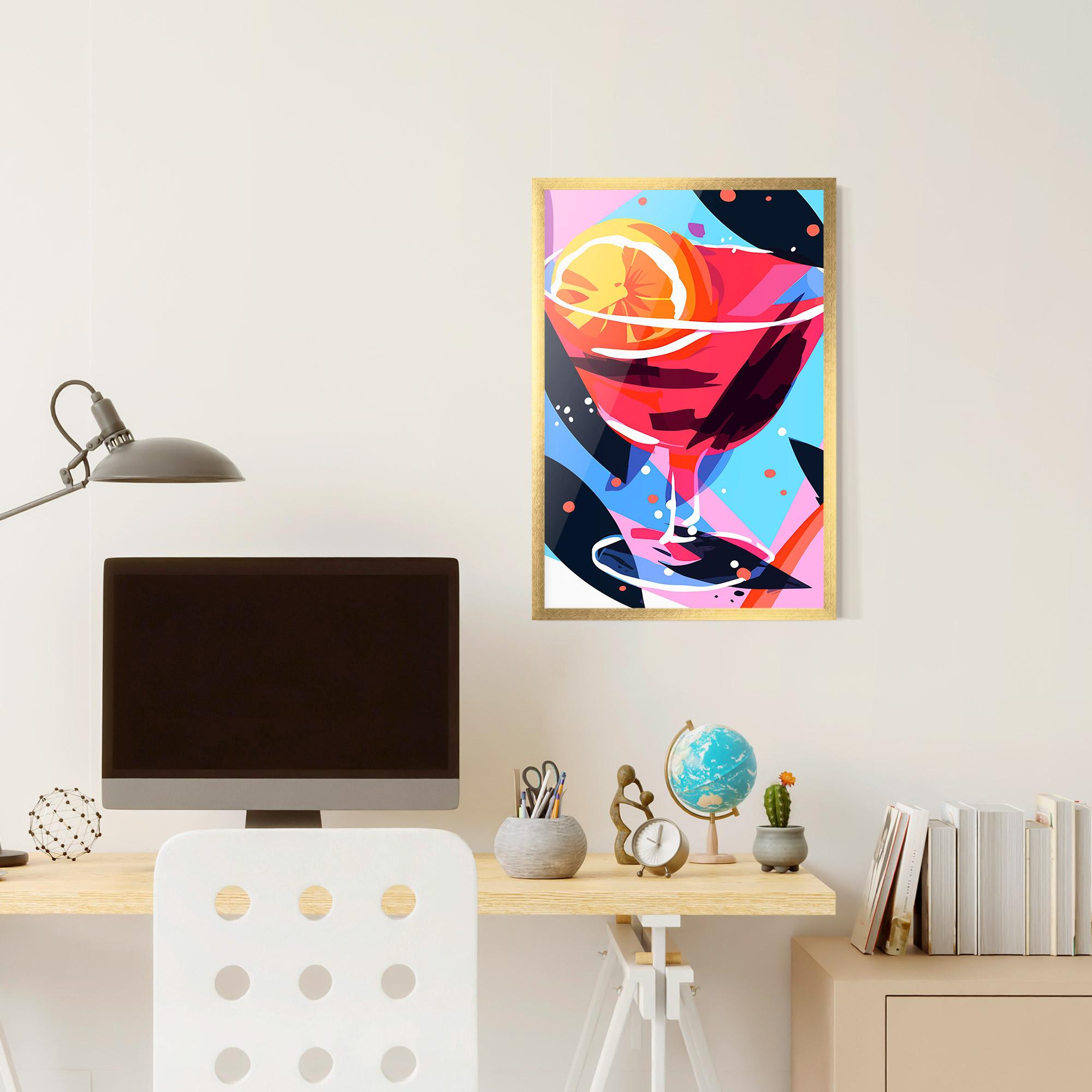 Gerahmte Poster Red Cocktail Art mockup 6