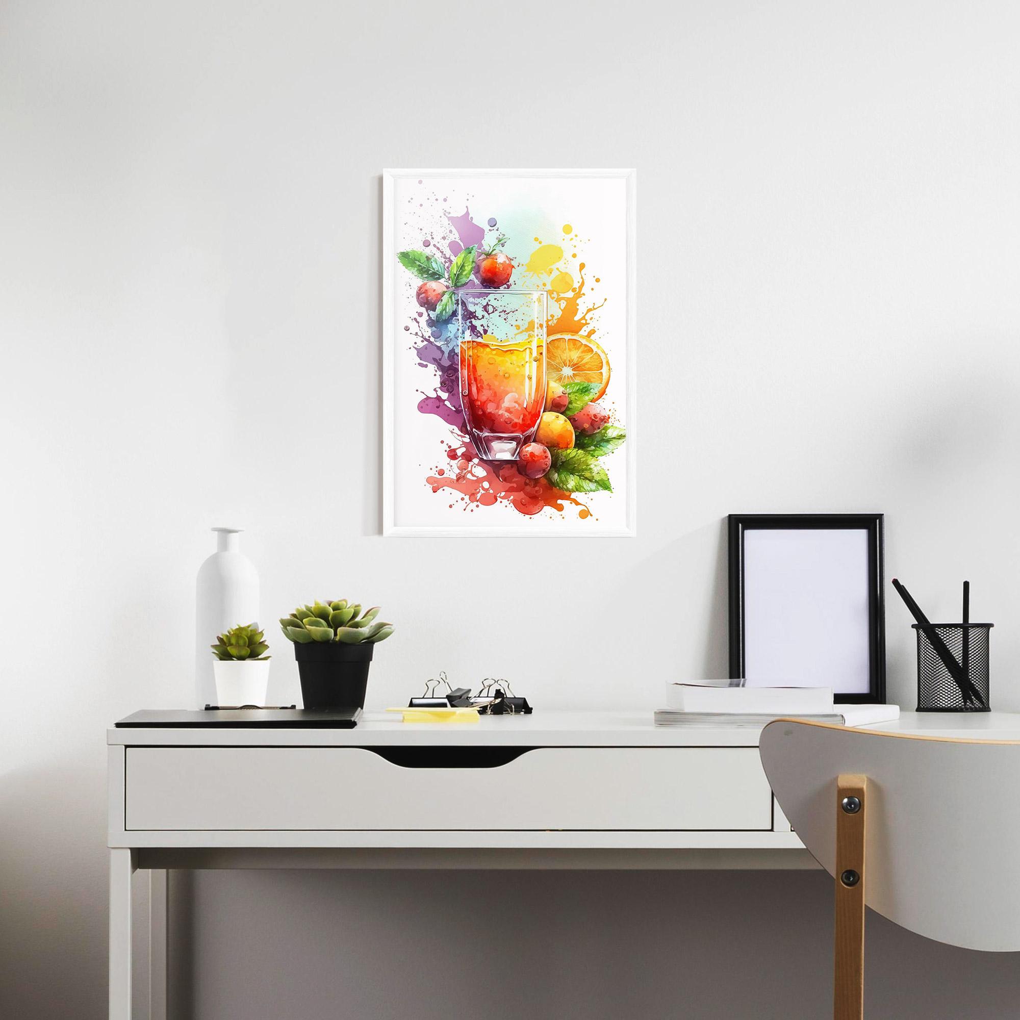 Gerahmte Poster Watercolor Drink mockup 7