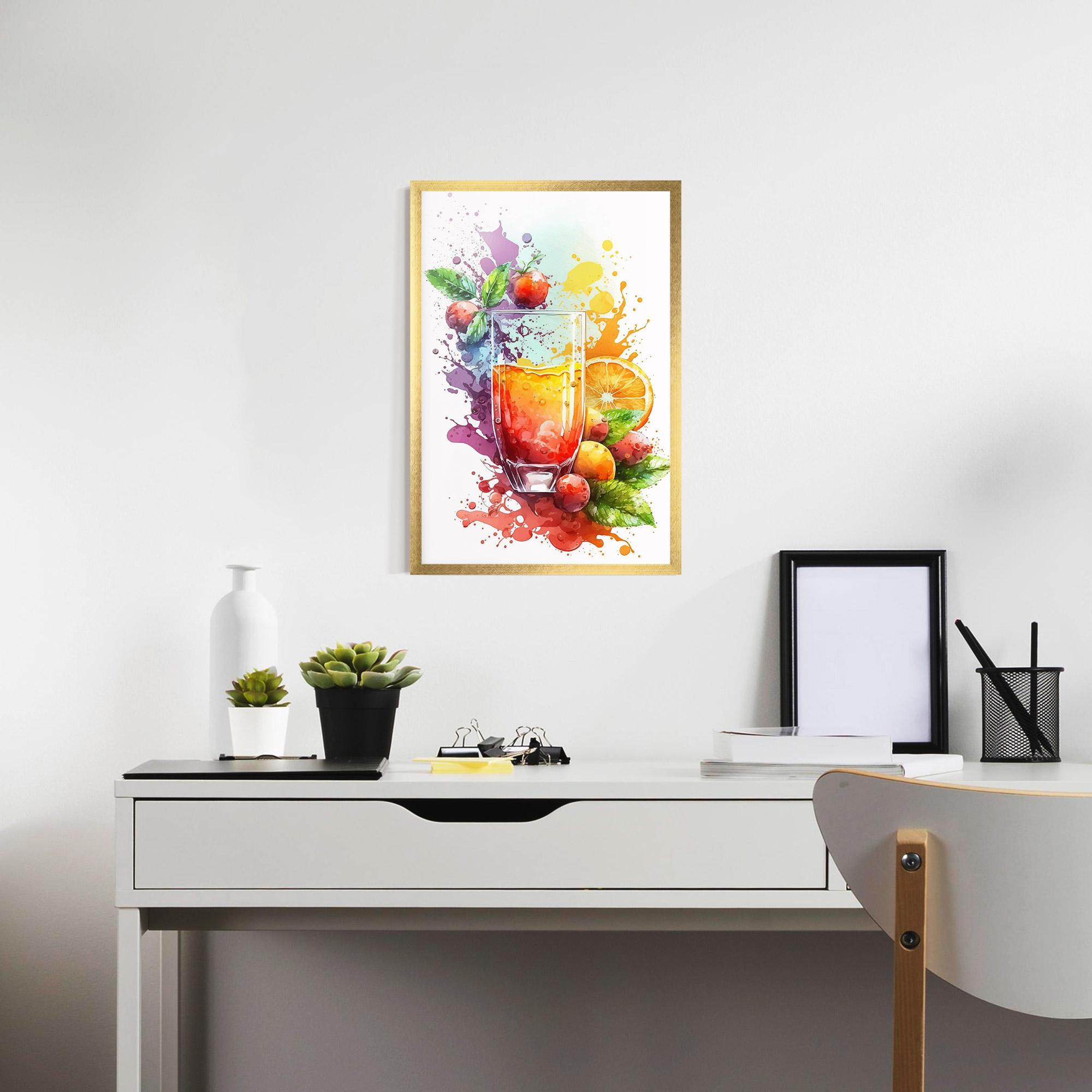 Gerahmte Poster Watercolor Drink mockup 7