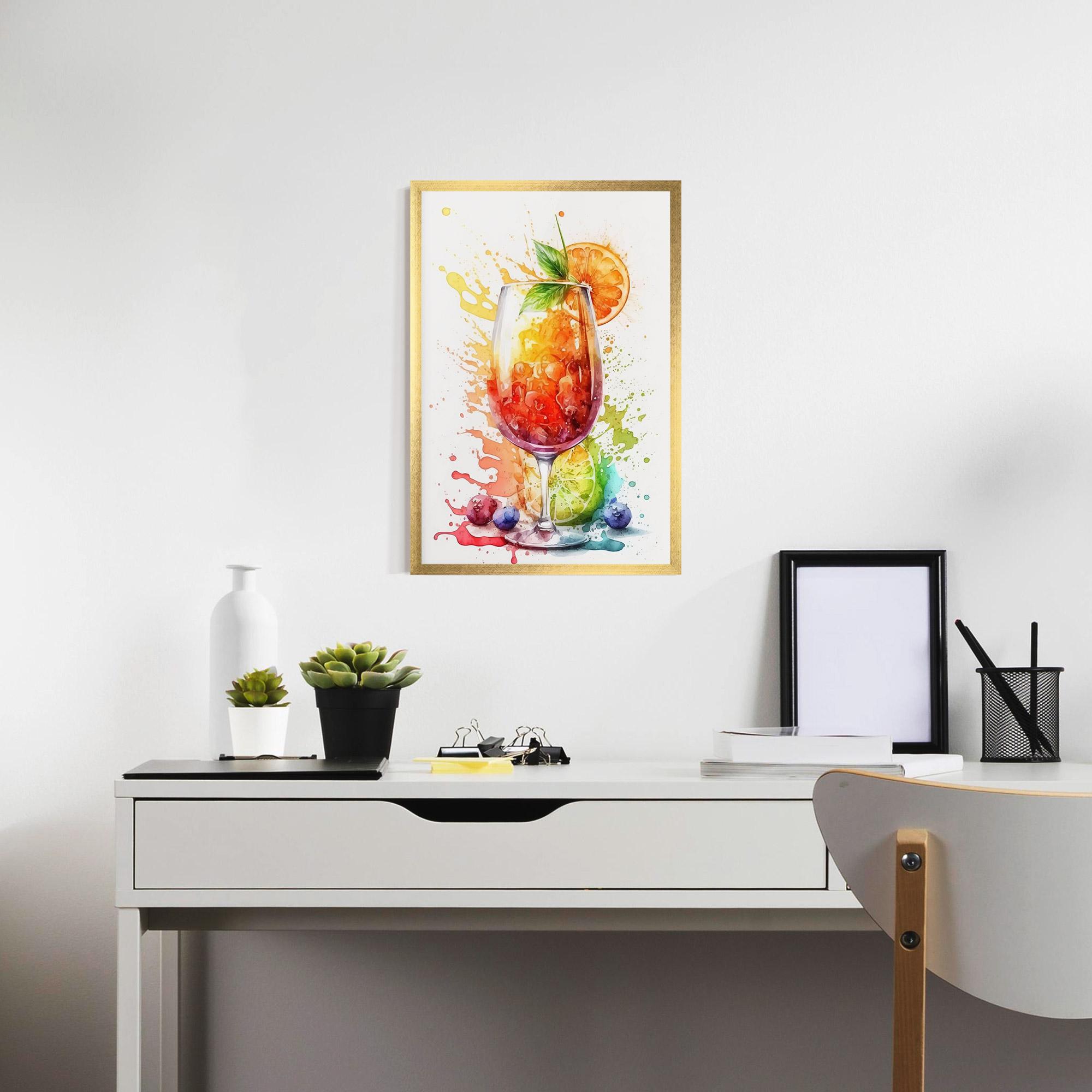 Gerahmte Poster Watercolor Juice mockup 7