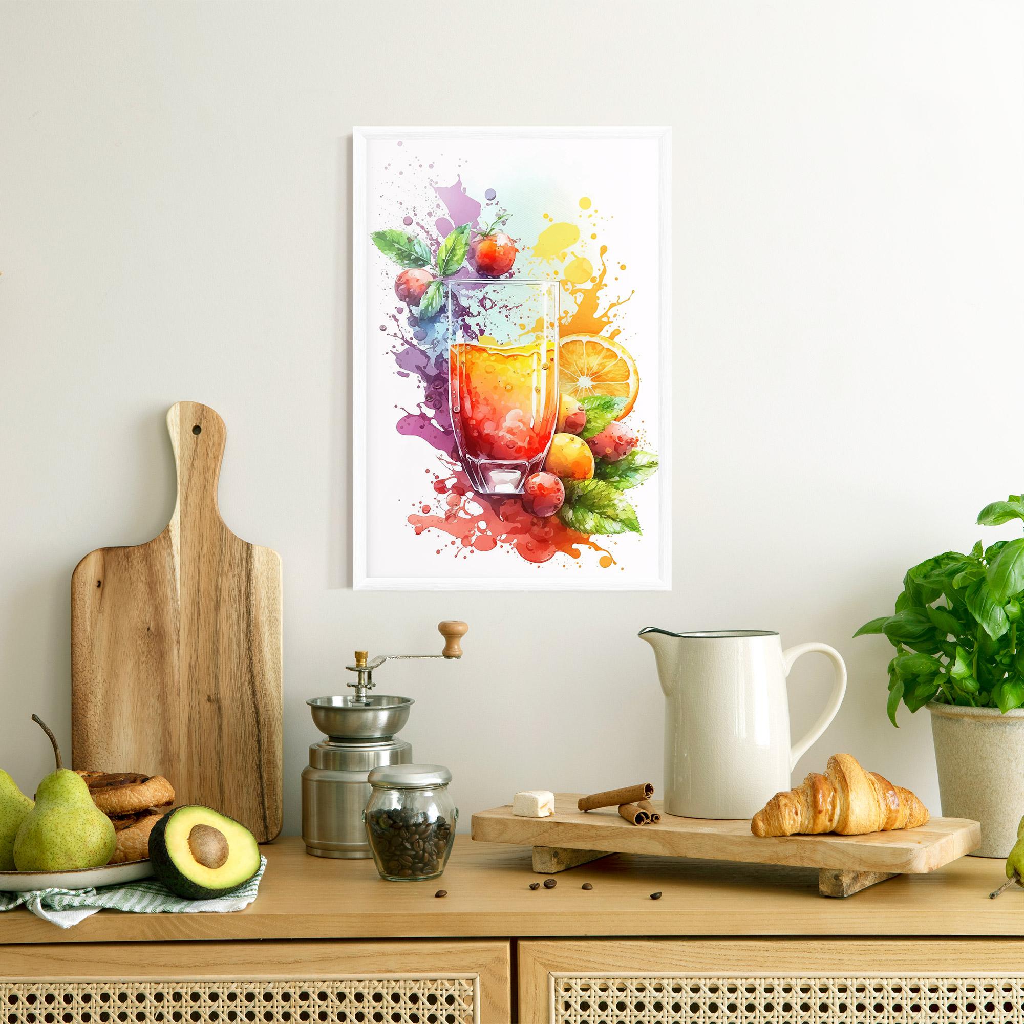 Gerahmte Poster Watercolor Drink mockup 8