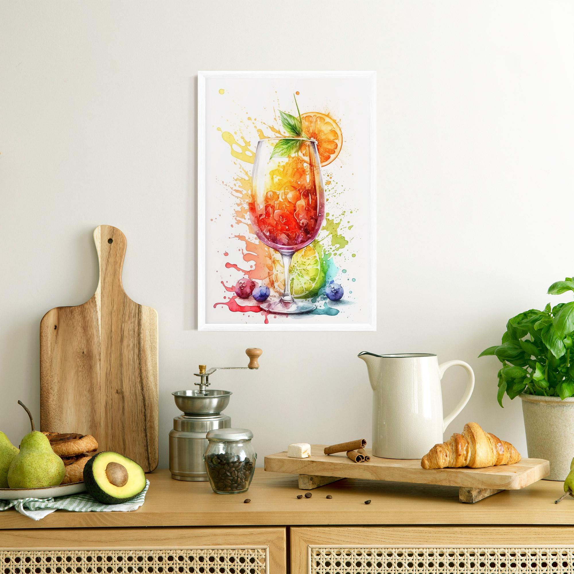 Gerahmte Poster Watercolor Juice mockup 8