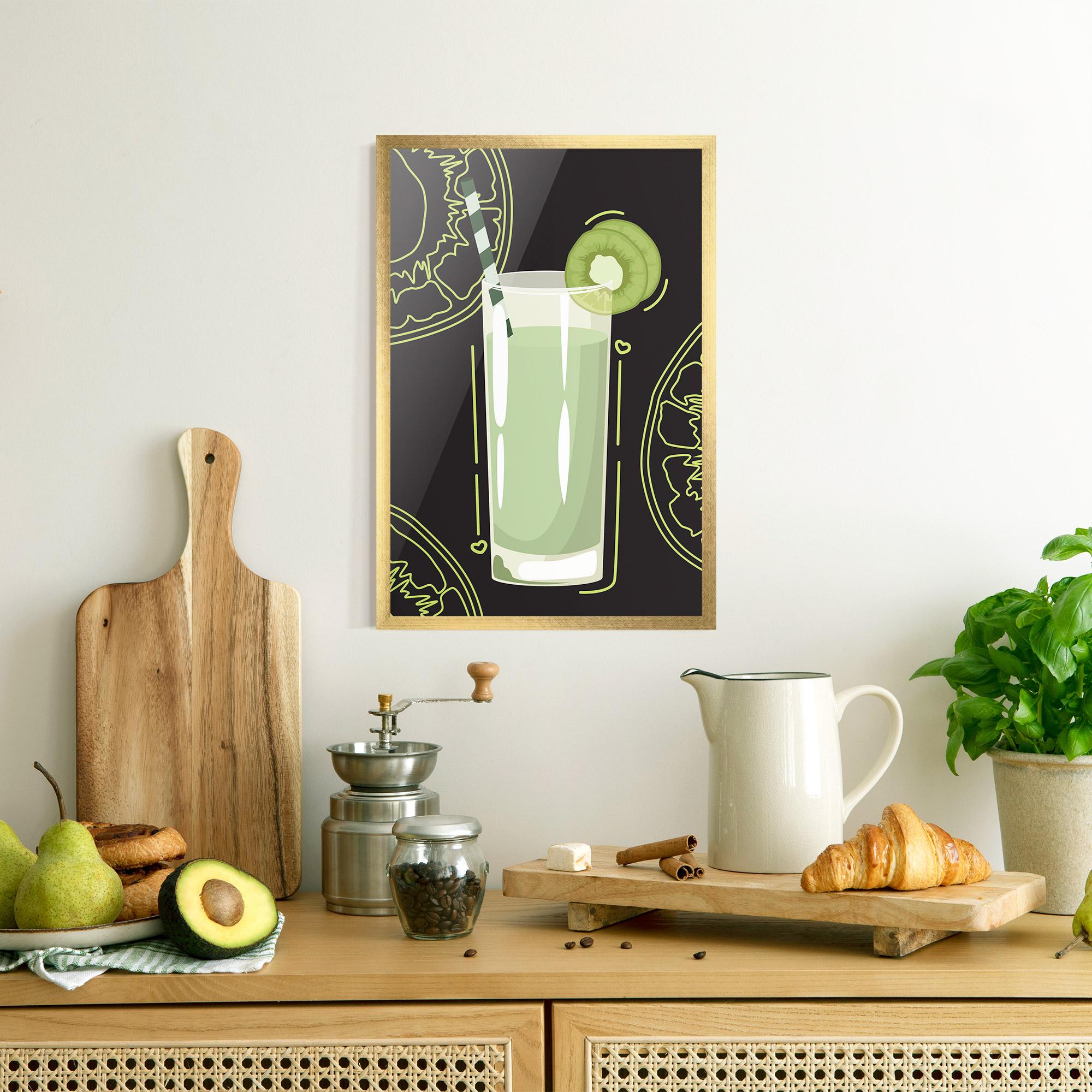 Gerahmte Poster Kiwi Drink mockup 8