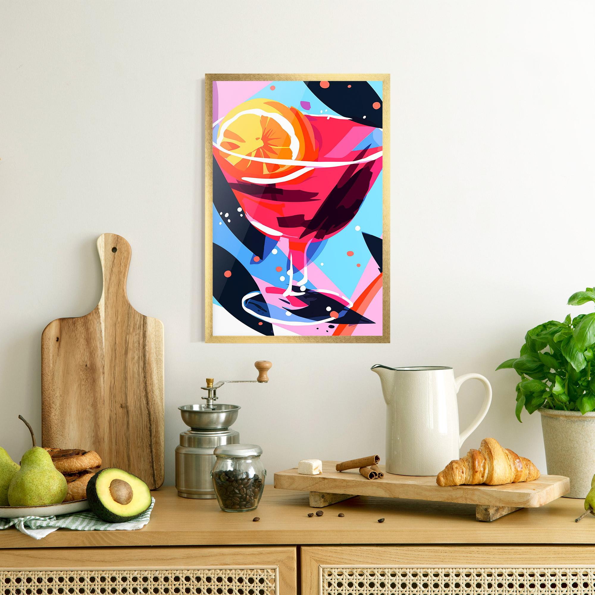 Gerahmte Poster Red Cocktail Art mockup 8