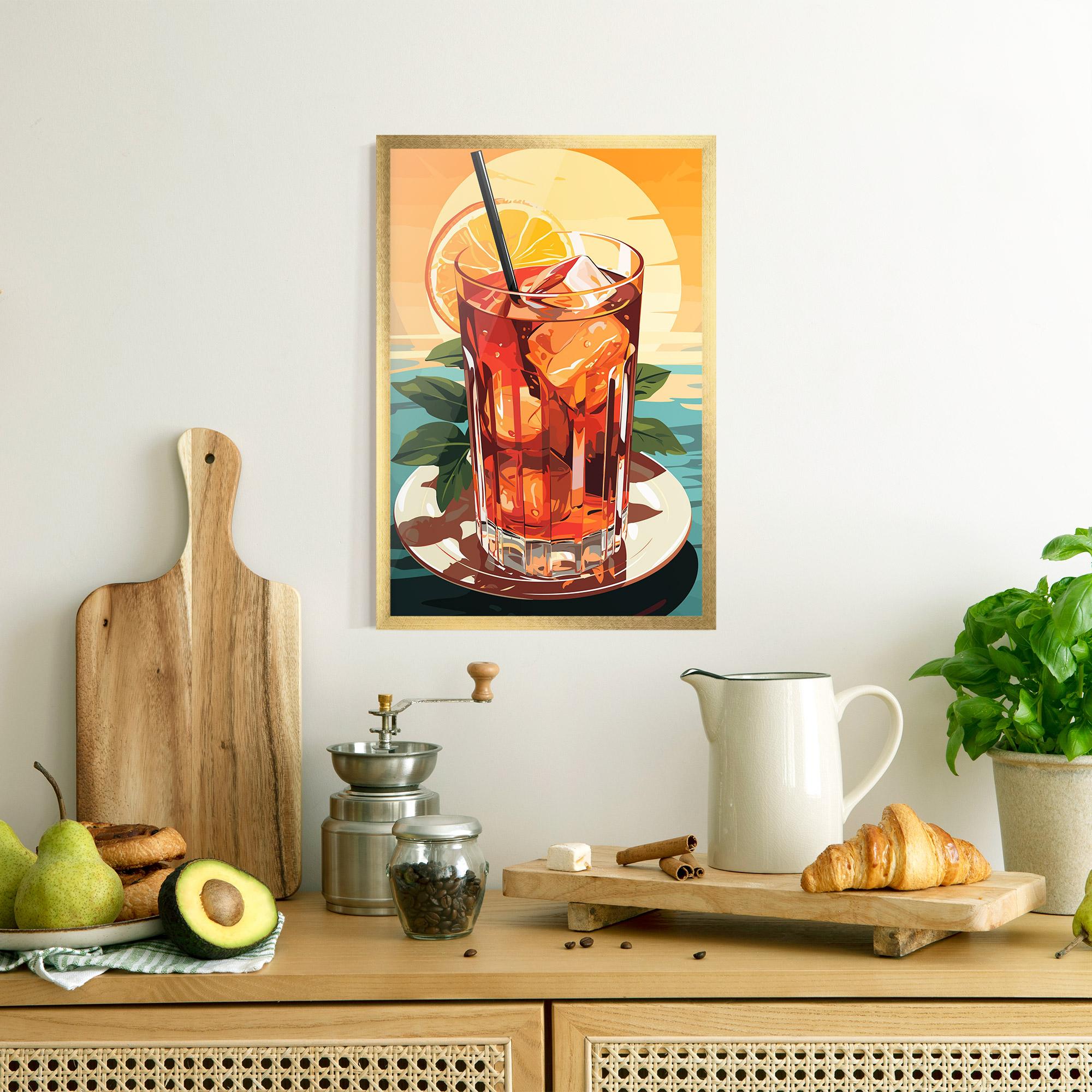 Gerahmte Poster Sunset Cocktail mockup 8