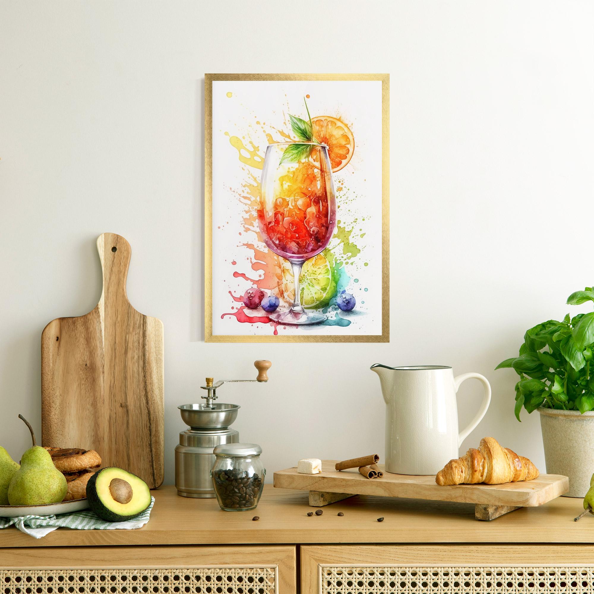 Gerahmte Poster Watercolor Juice mockup 8