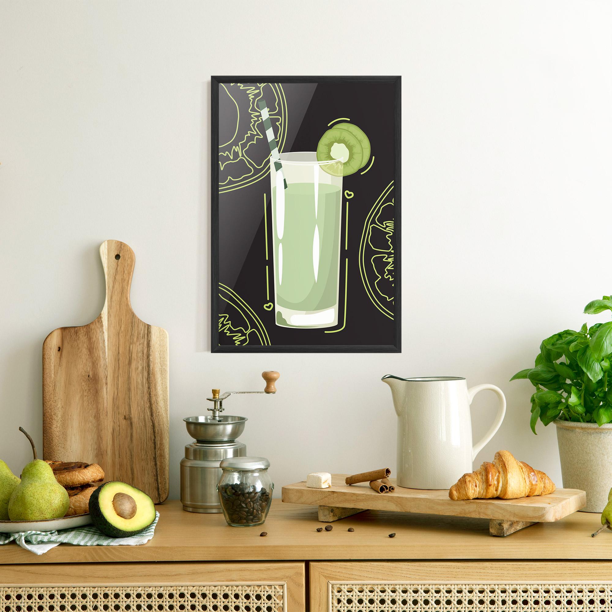 Gerahmte Poster Kiwi Drink mockup 8