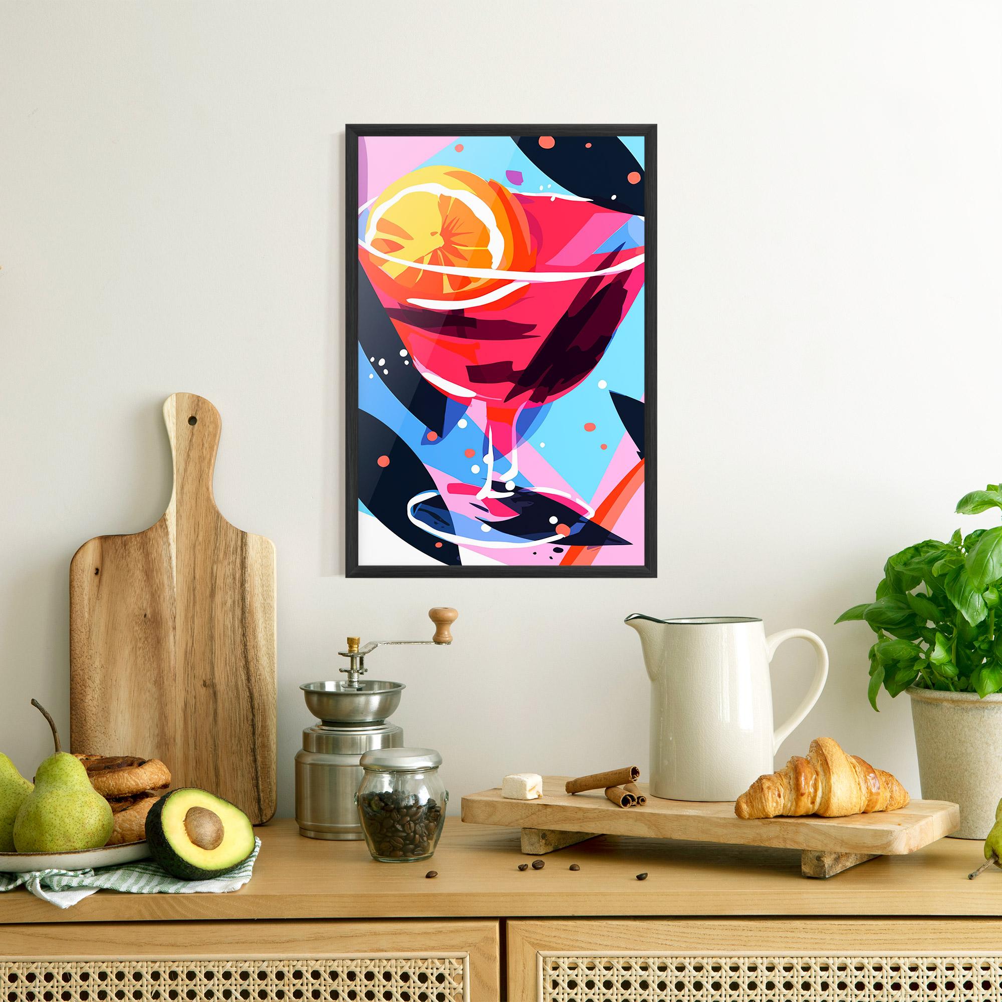 Gerahmte Poster Red Cocktail Art mockup 8