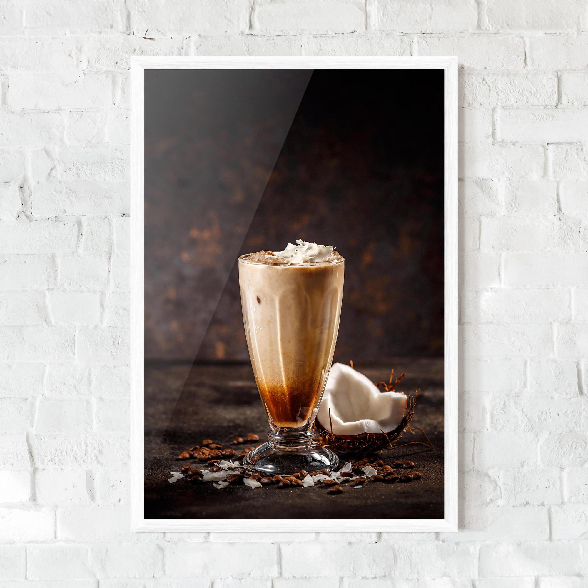 Gerahmte Poster Tasty Coconut Coffee mockup 0