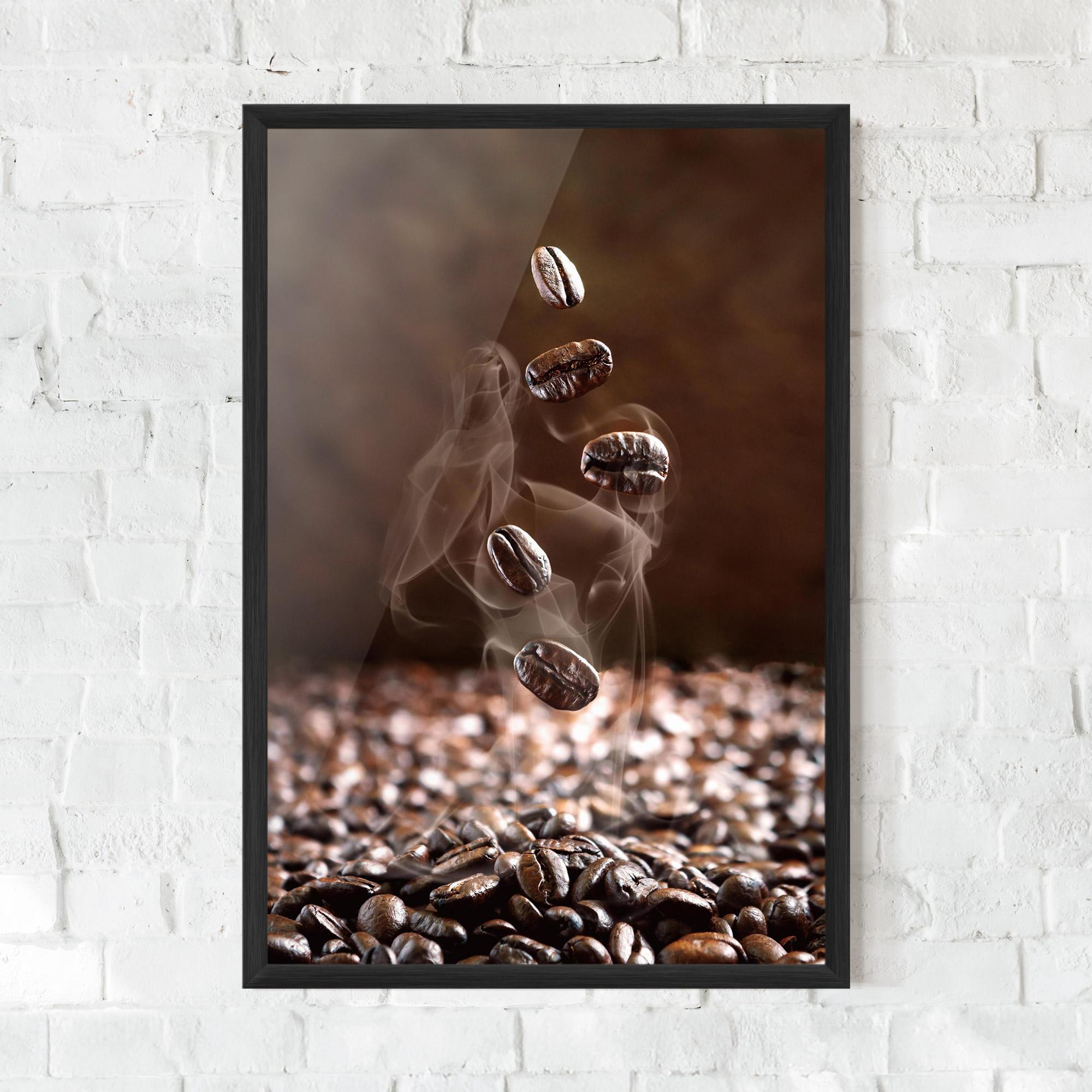 Gerahmte Poster Close Up Falling Beans mockup 0