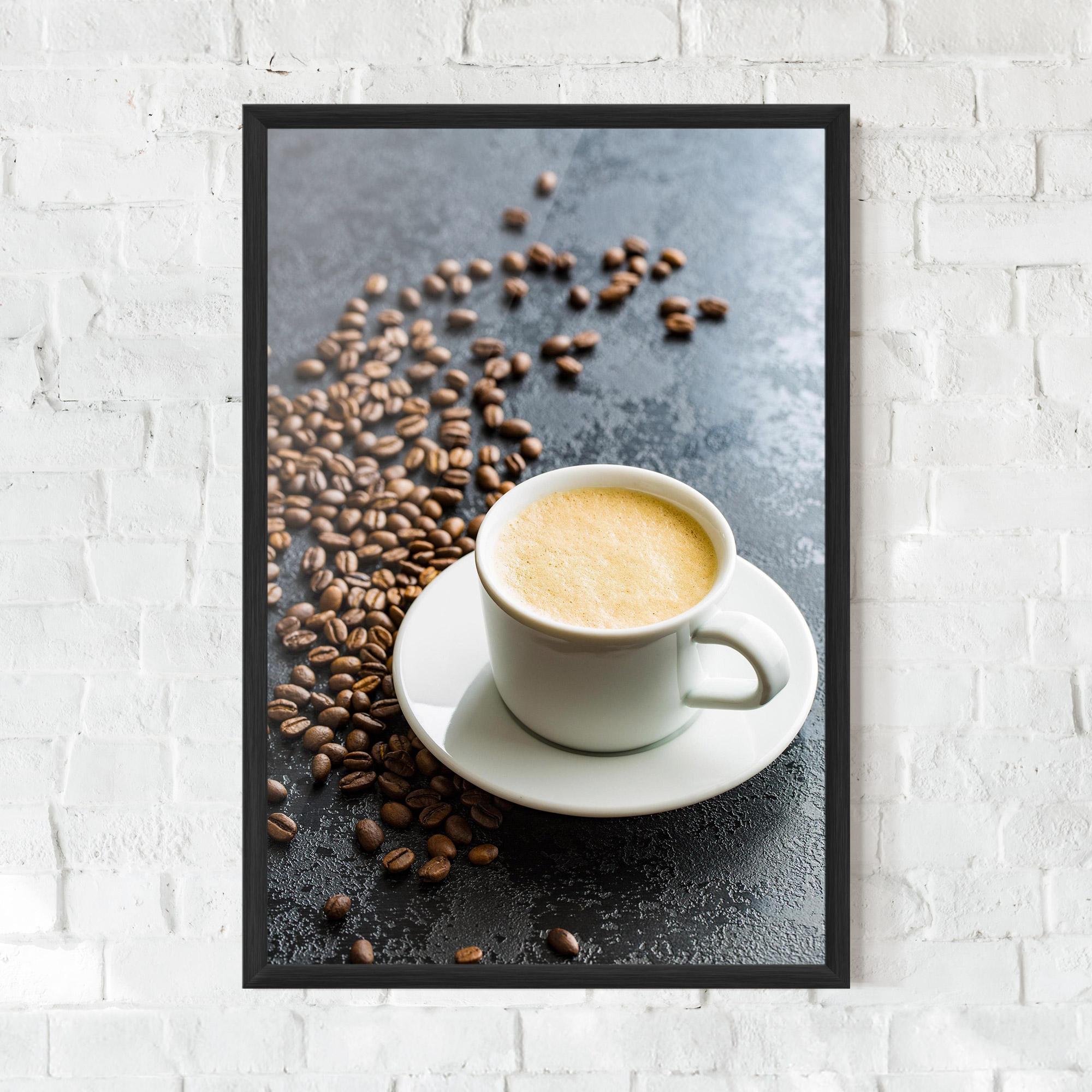 Gerahmte Poster Hot Cappuccino Coffee mockup 0