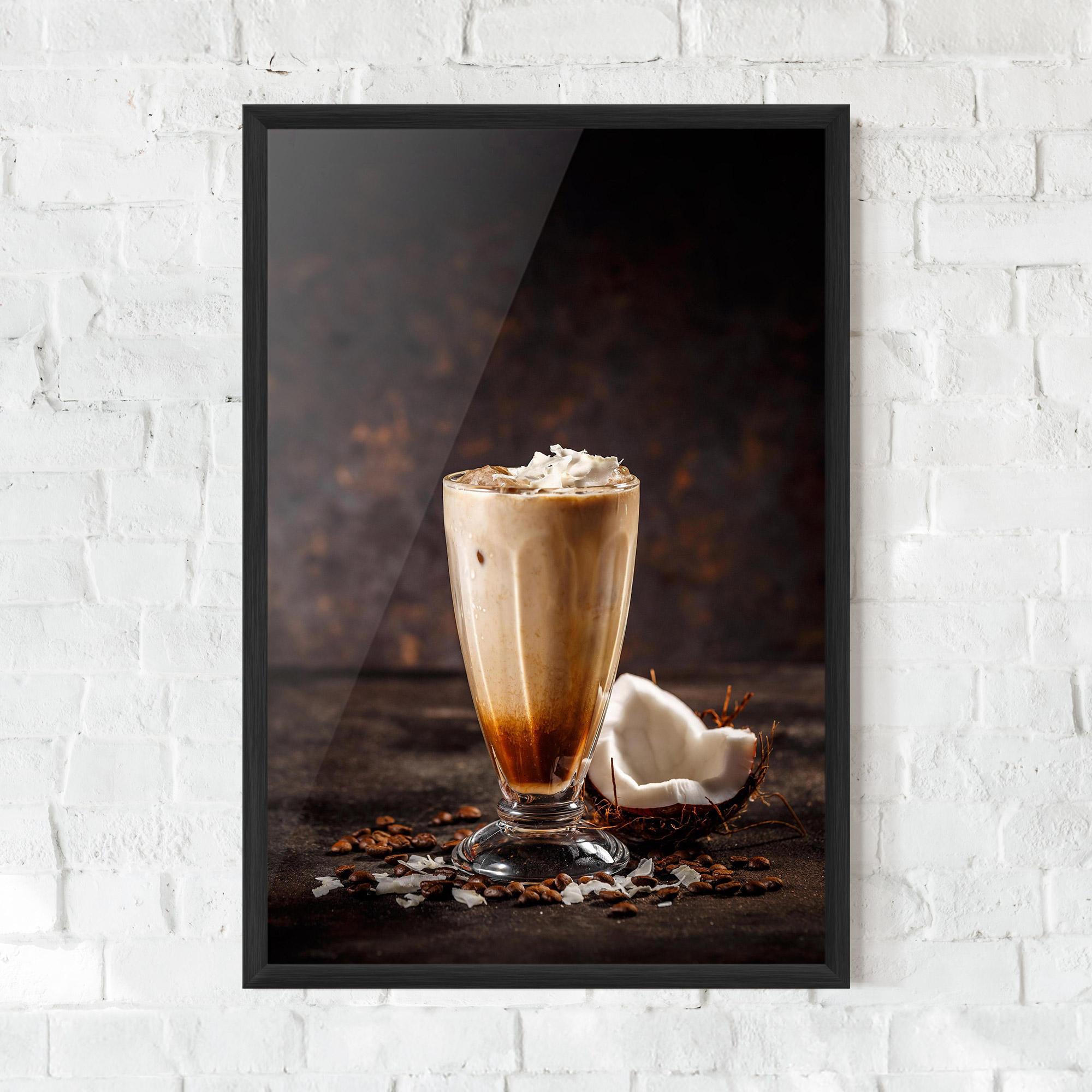 Gerahmte Poster Tasty Coconut Coffee mockup 0
