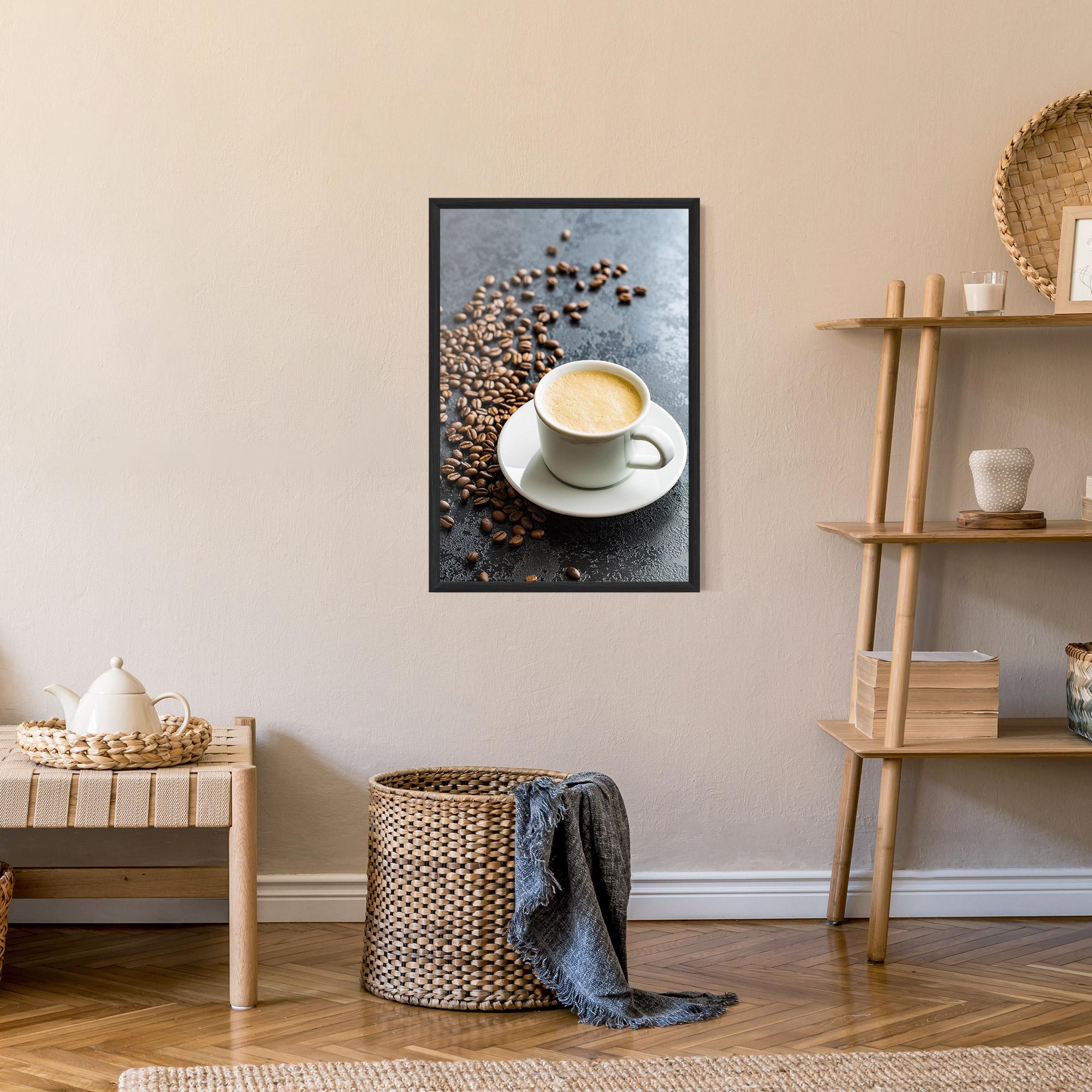 Gerahmte Poster Hot Cappuccino Coffee mockup 9