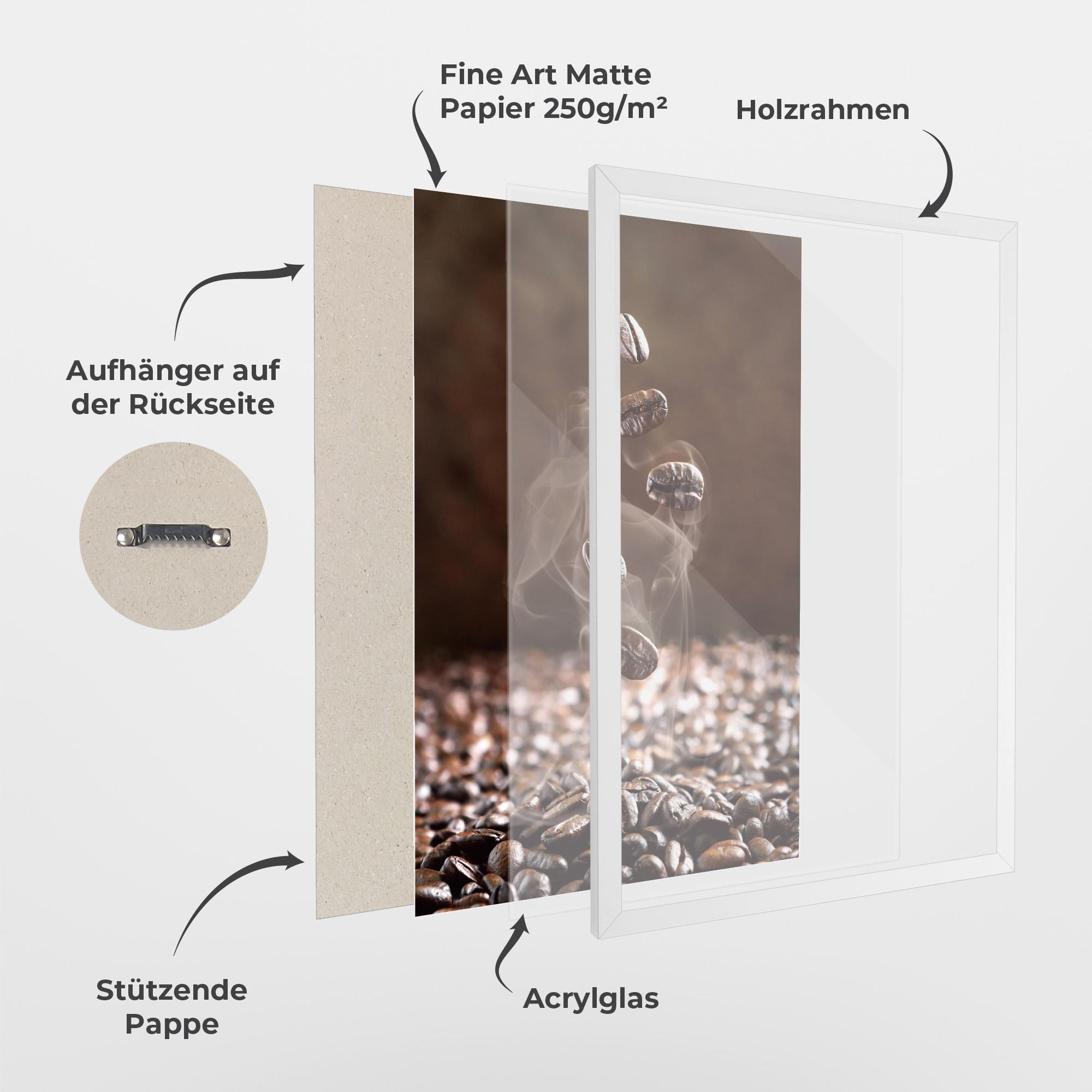 Gerahmte Poster Close Up Falling Beans mockup 1